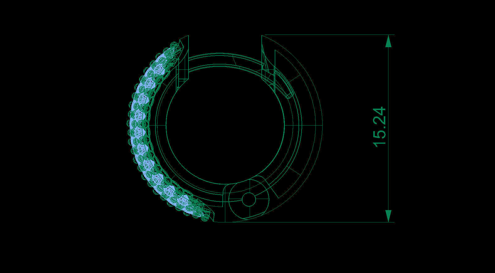 Huggie Clicker Hoop Earring with Diamonds 3D print model_13