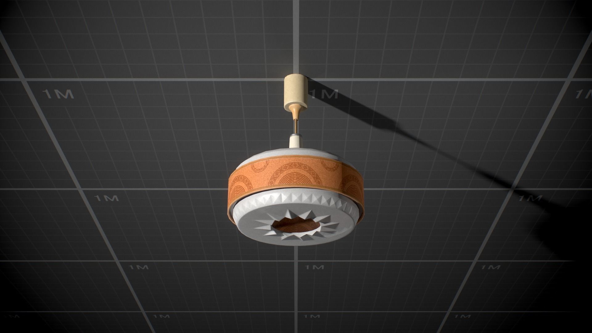 Soviet Ceiling Lamp - Chandelier Low-poly 3D model_4