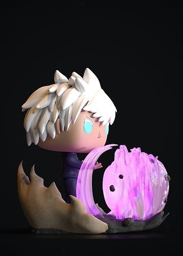 Custom Gojo Funko Pop 3D Model - Jujutsu Kaisen 3D print model