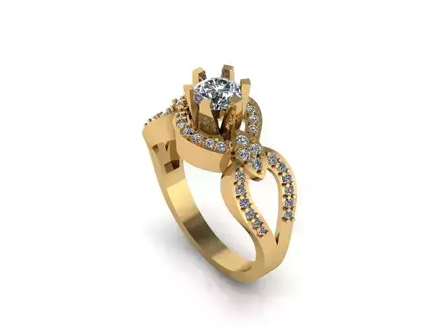 single big stone and small stone wedding ring