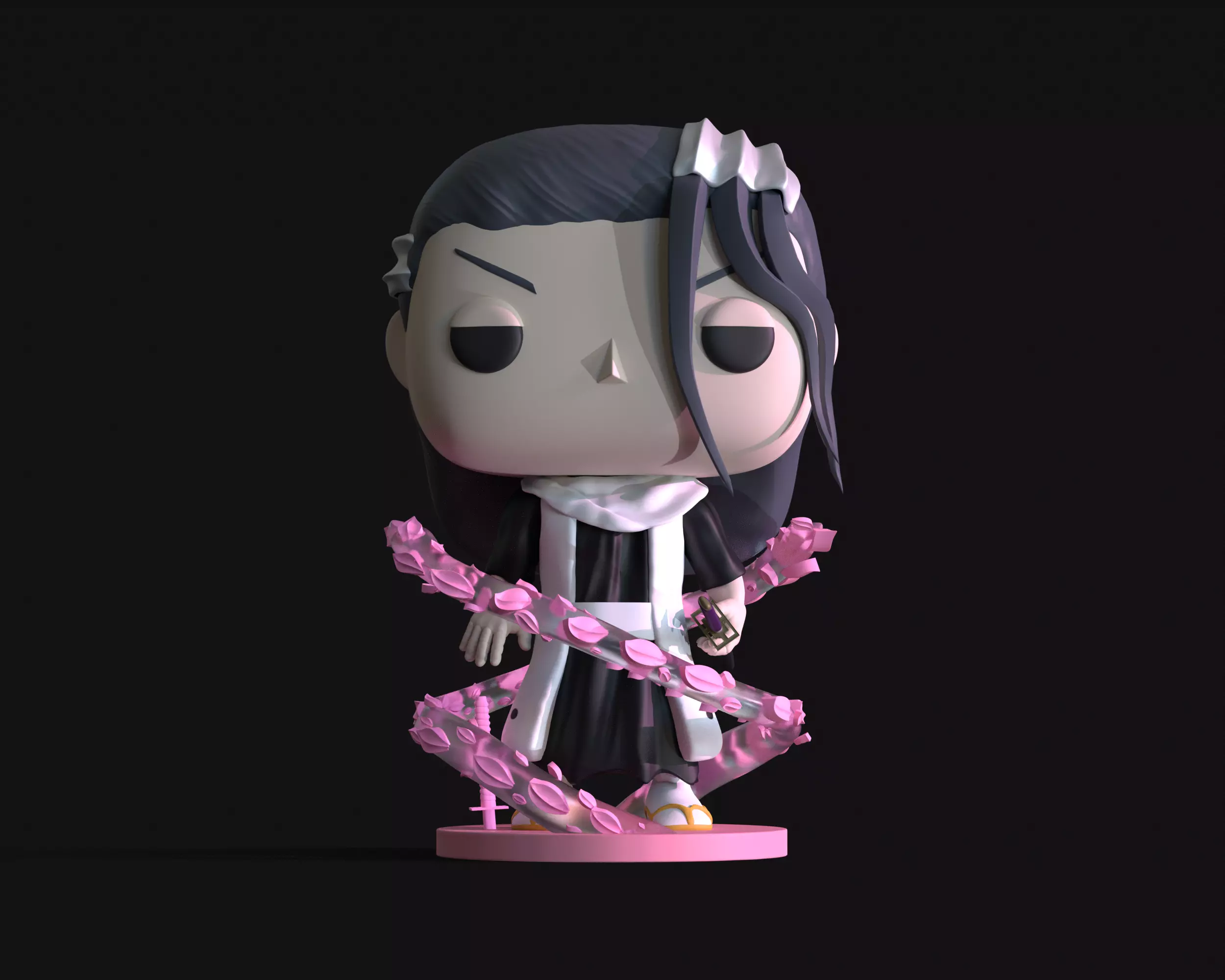 Custom Byakuya Kuchiki Funko Pop 3D Model - Bleach Free 3D print model