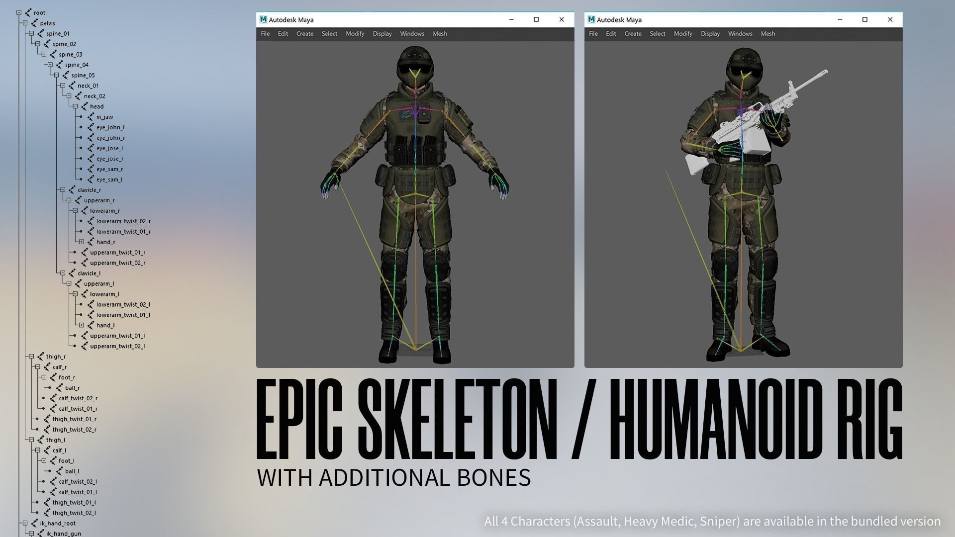 Rapid Fire Military Character - Medic Low-poly 3D model_26