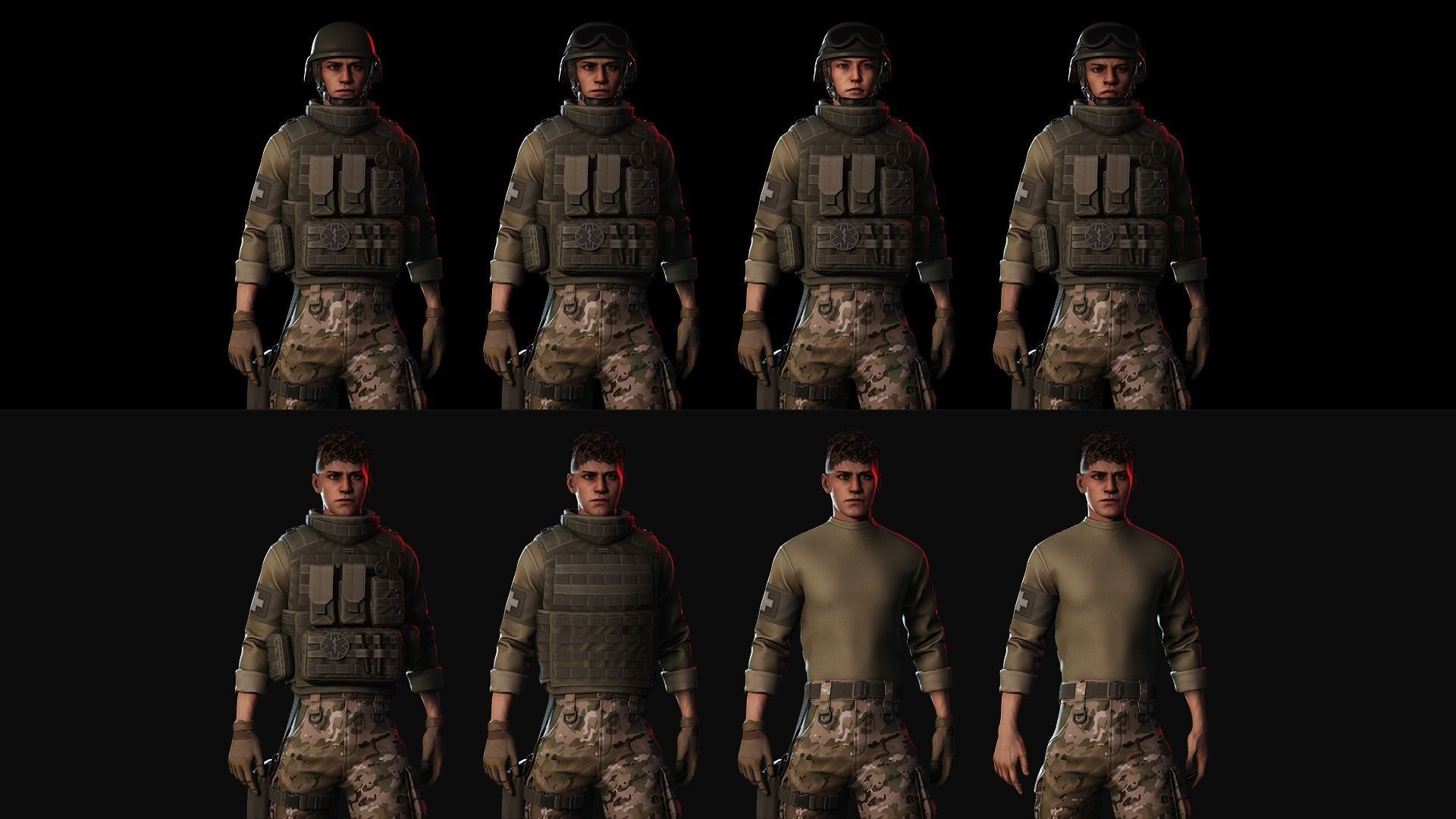 Rapid Fire Military Character - Medic Low-poly 3D model_5