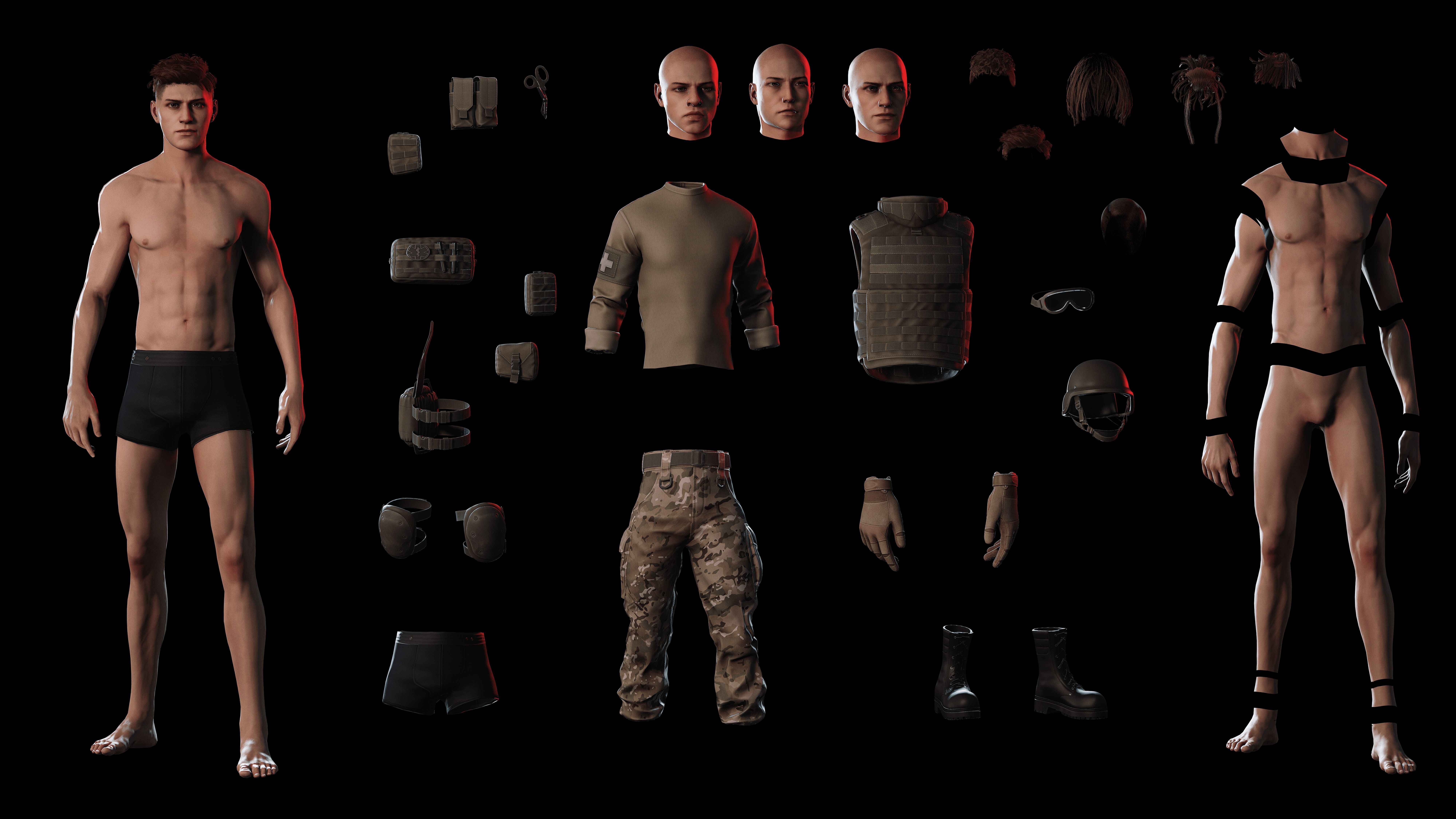 Rapid Fire Military Character - Medic Low-poly 3D model_10