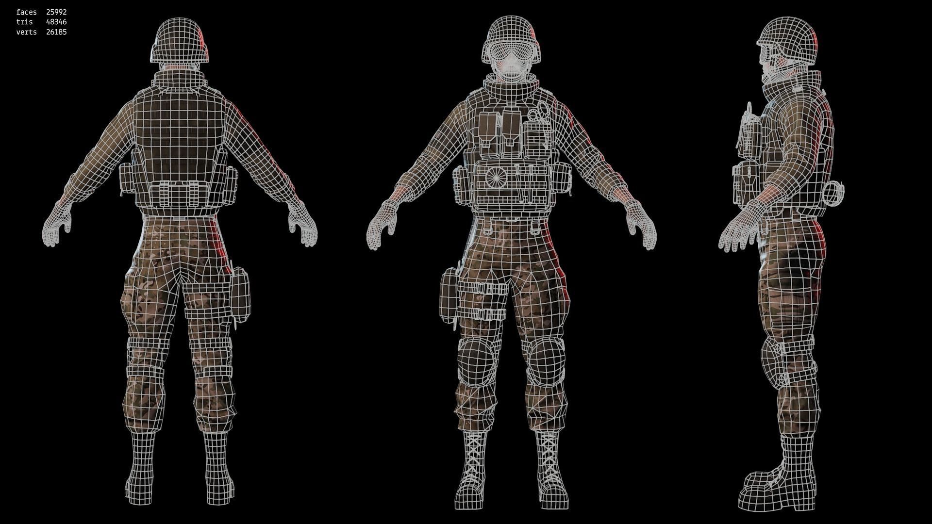 Rapid Fire Military Character - Medic Low-poly 3D model_18