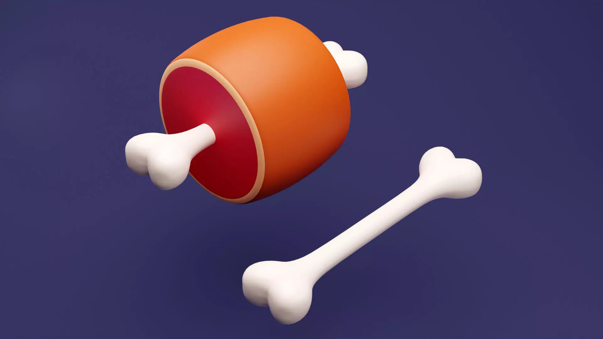 Emoji Meat on Bone and Bone 001 3D model