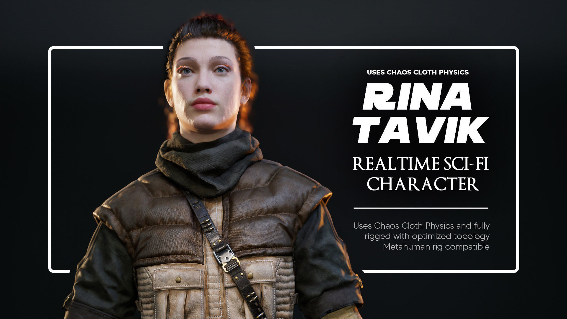 Rina Tavik Rigged Star Wars inspired Sci-Fi Character Low-poly 3D model_3