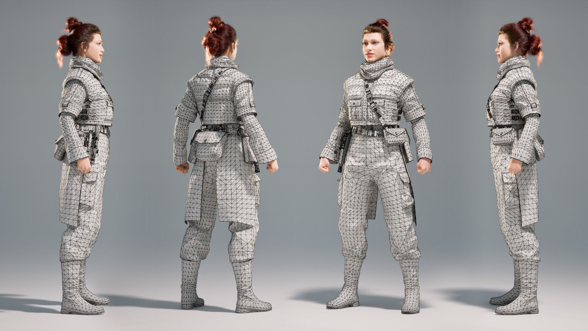 Rina Tavik Rigged Star Wars inspired Sci-Fi Character Low-poly 3D model_8