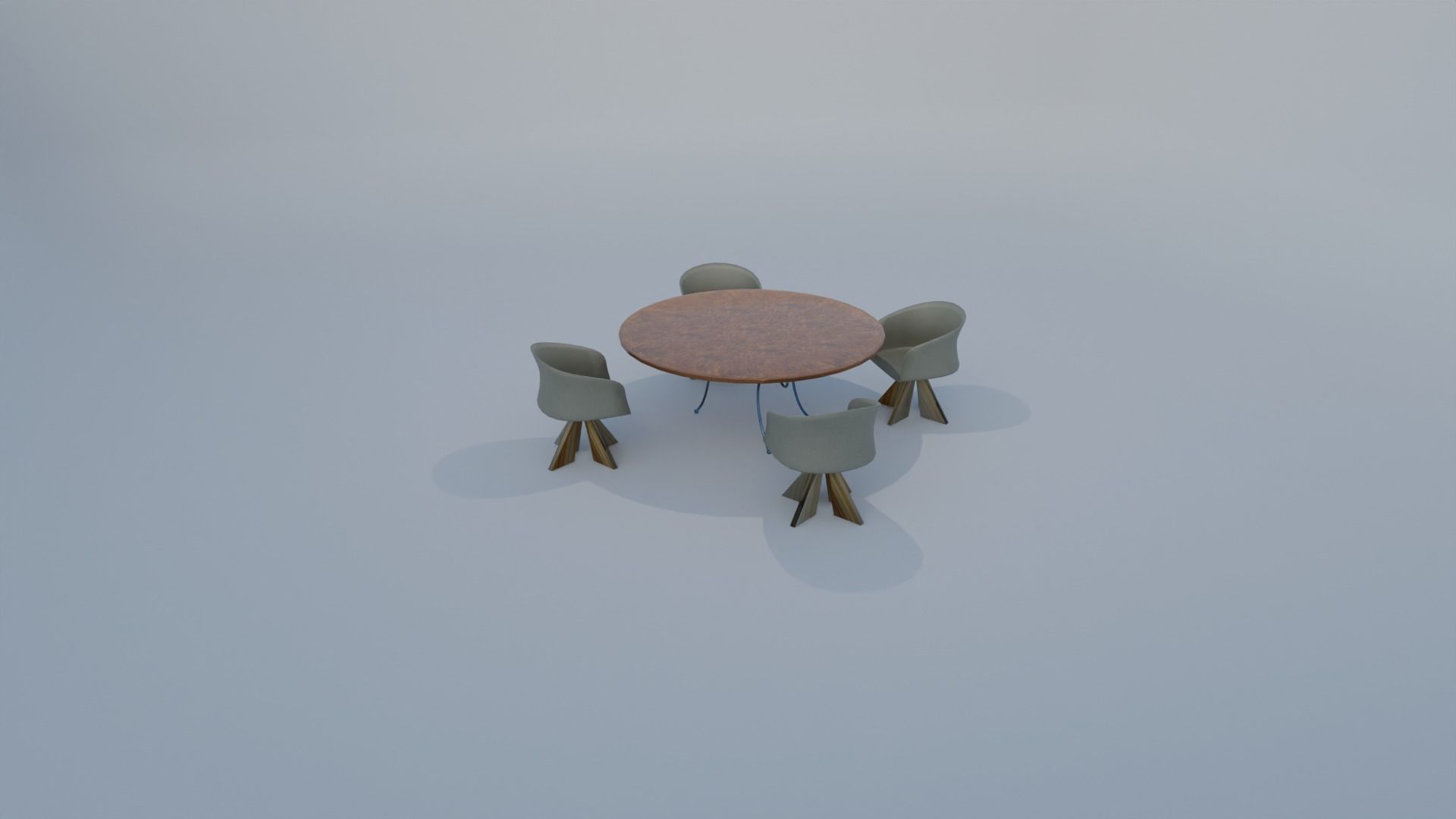 Dining Table with Chairs for Hotel and Academy 3D model_16