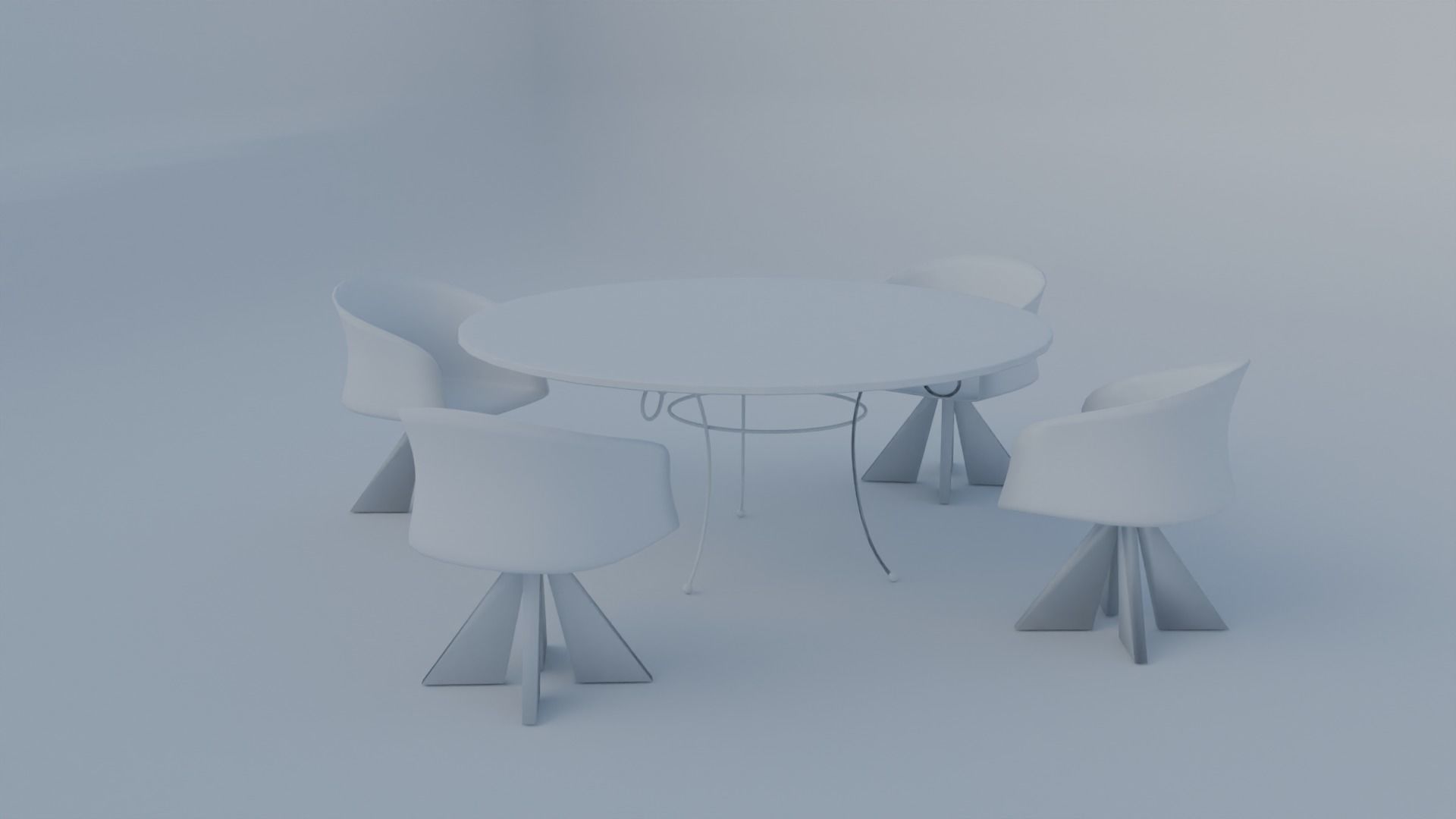 Dining Table with Chairs for Hotel and Academy 3D model_9