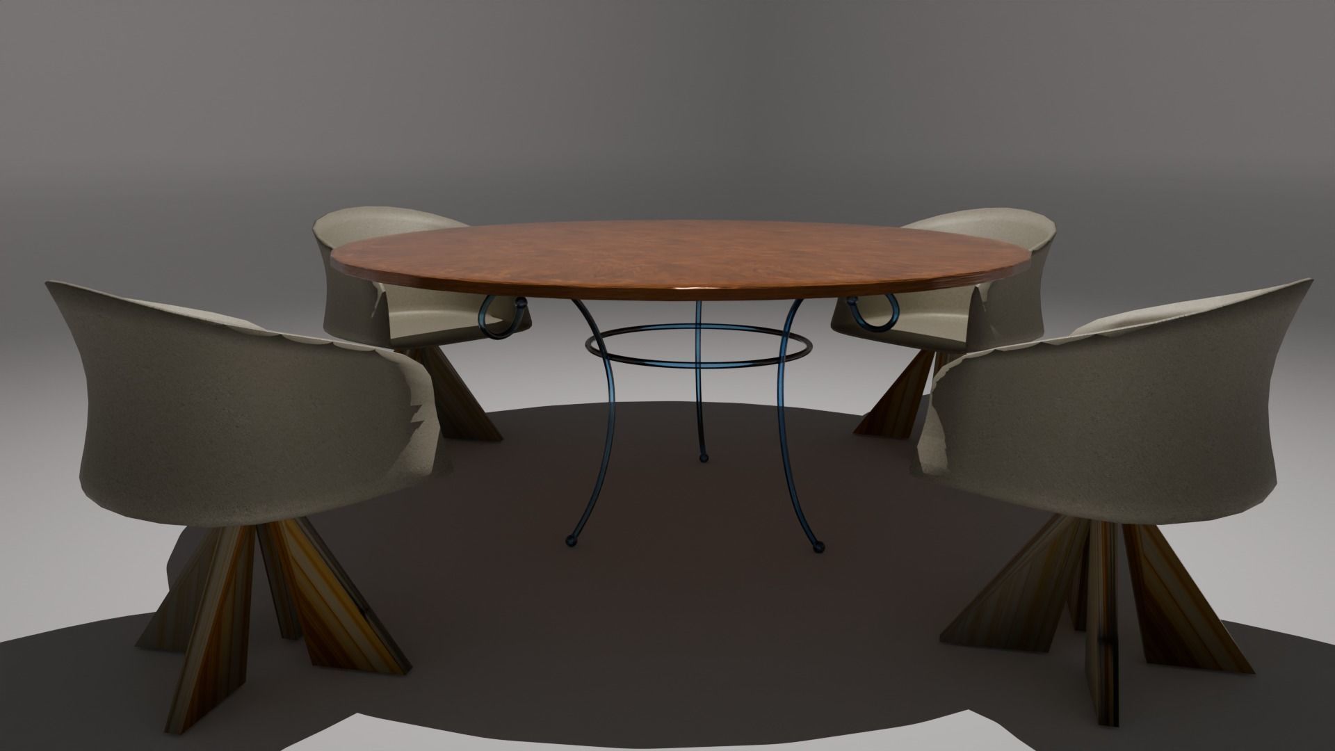 Dining Table with Chairs for Hotel and Academy 3D model_13