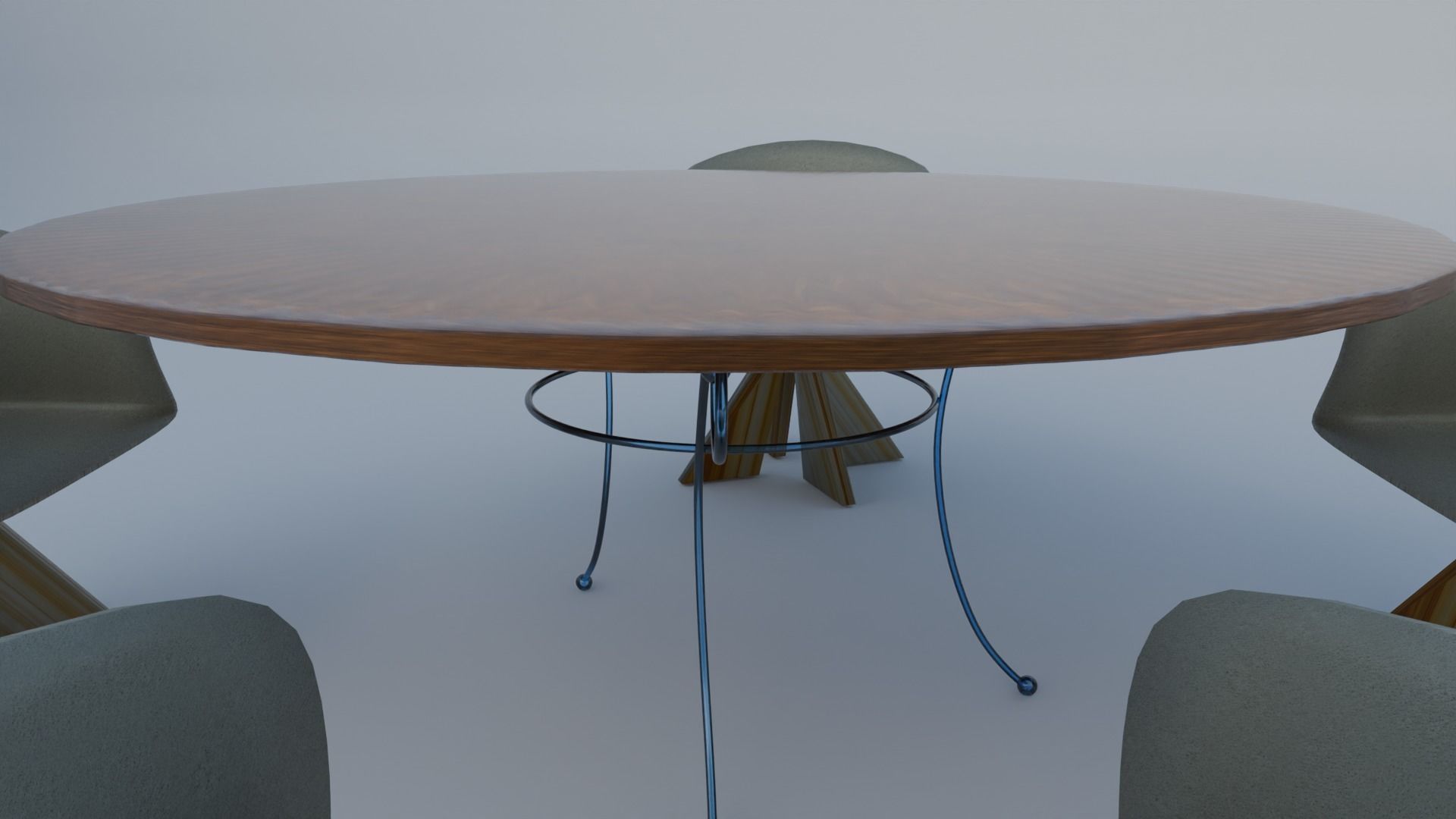 Dining Table with Chairs for Hotel and Academy 3D model_11