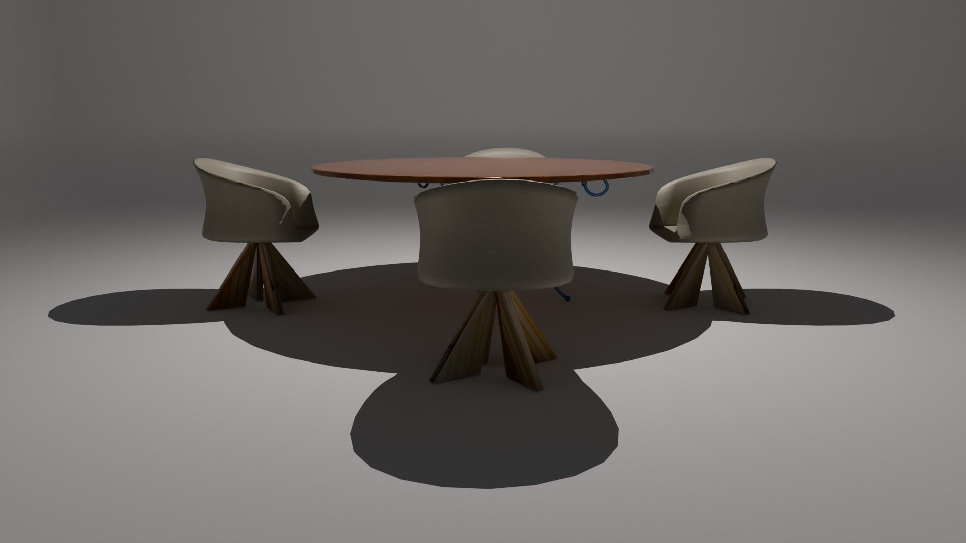 Dining Table with Chairs for Hotel and Academy 3D model_15