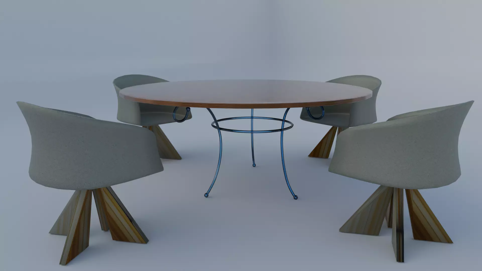 Dining Table with Chairs for Hotel and Academy 3D model_0