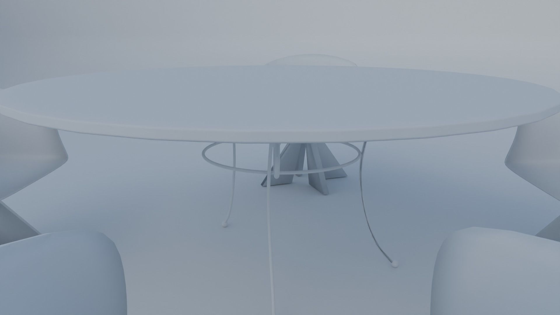 Dining Table with Chairs for Hotel and Academy 3D model_10