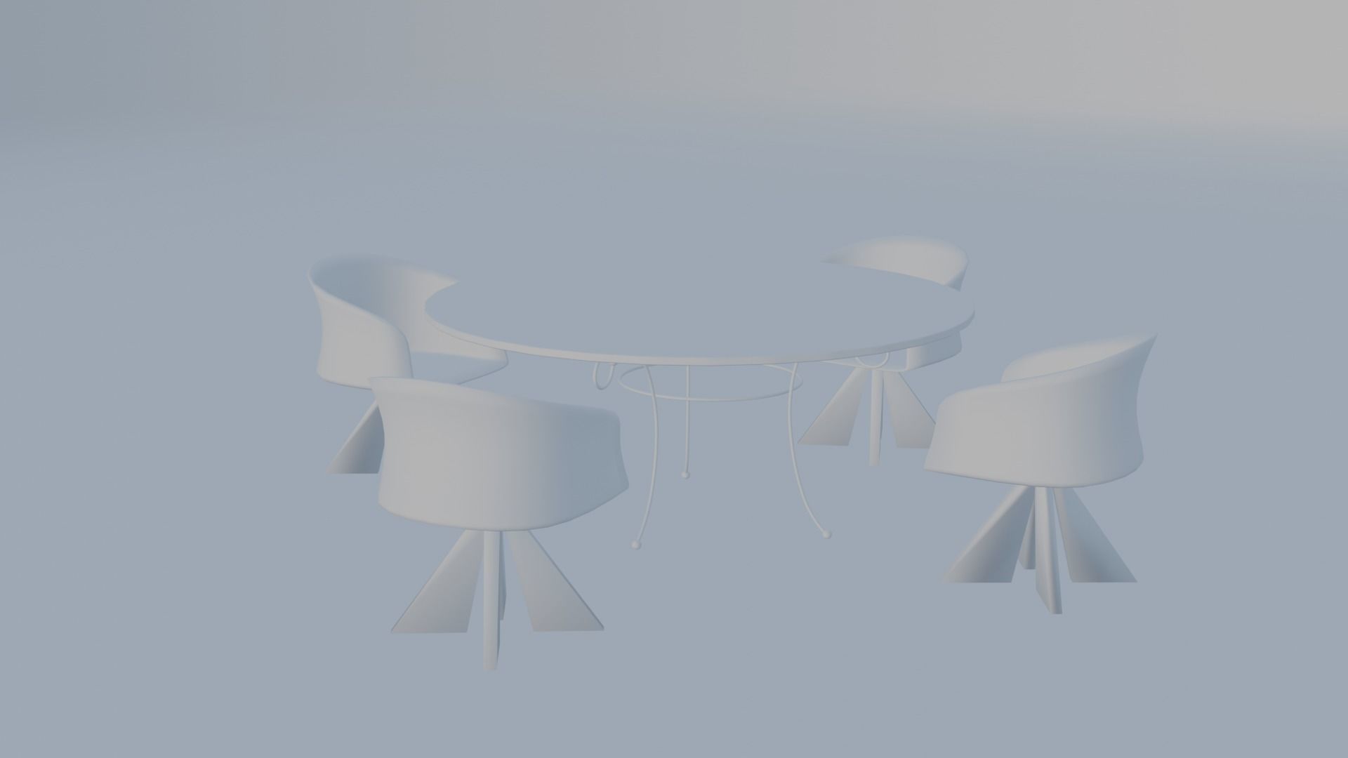 Dining Table with Chairs for Hotel and Academy 3D model_21