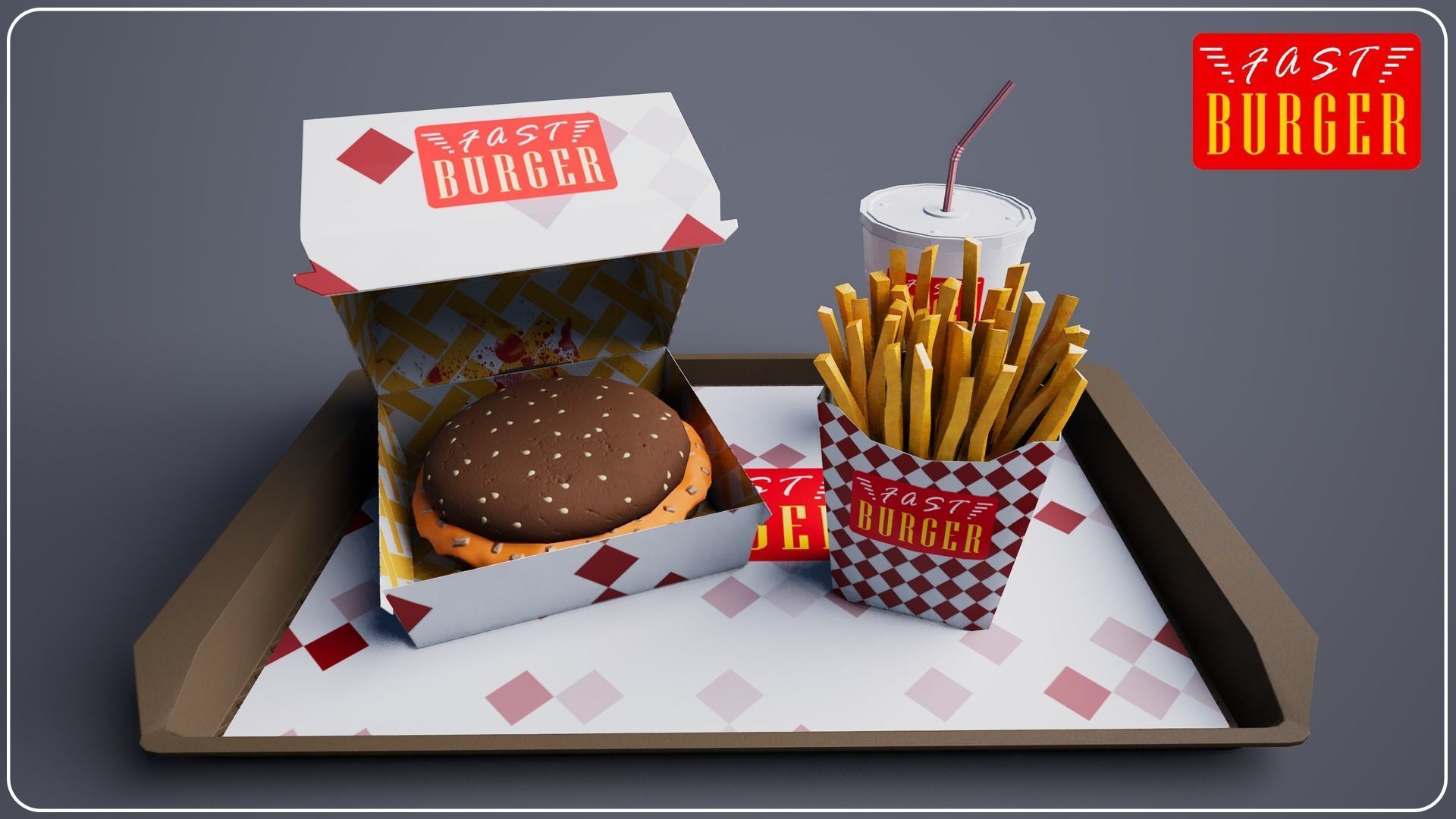 Fast Burger Package Vol 1 3D model_12