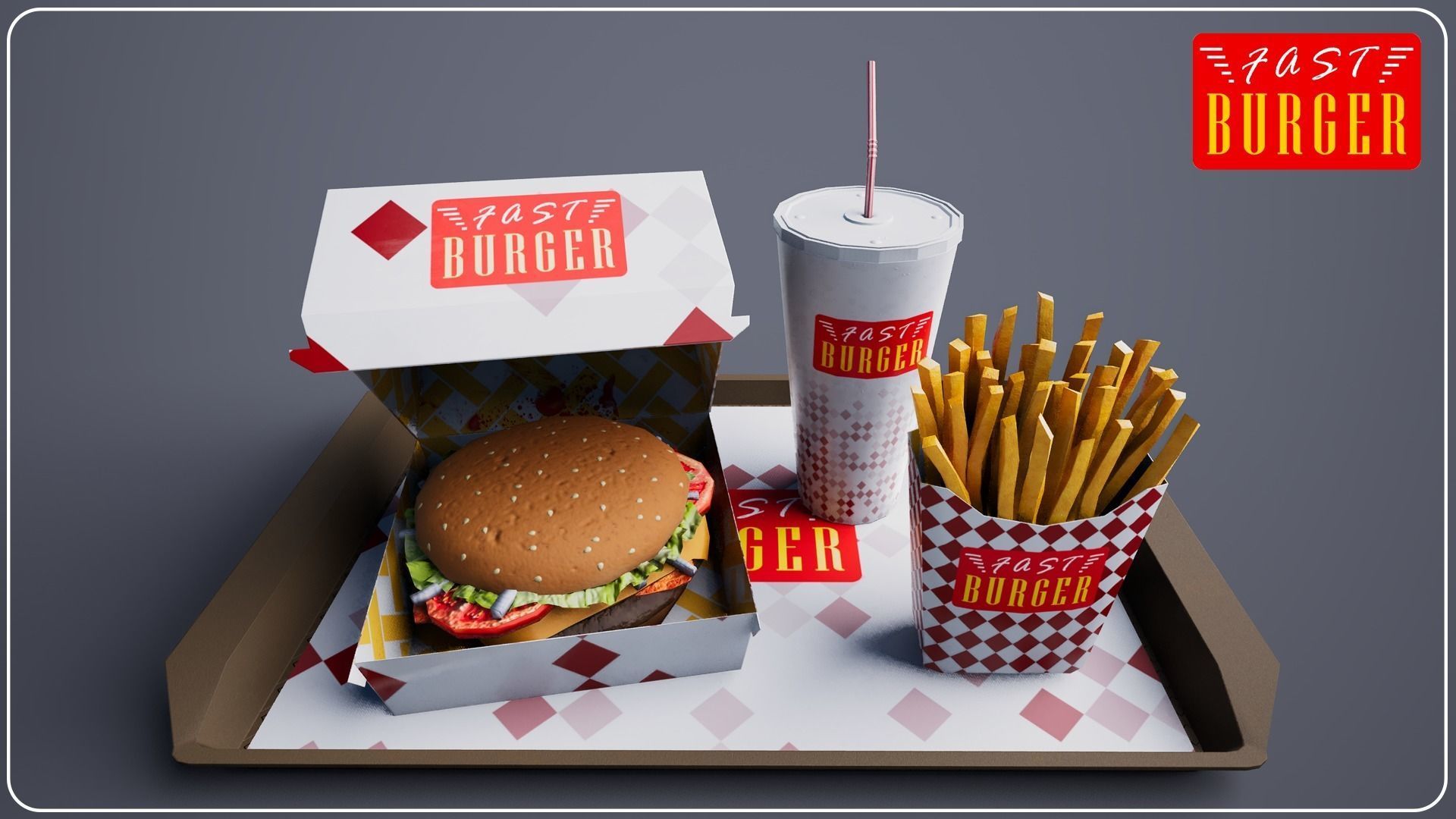 Fast Burger Package Vol 1 3D model_9