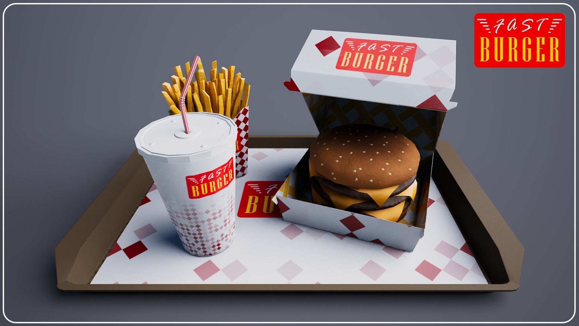 Fast Burger Package Vol 1 3D model_13