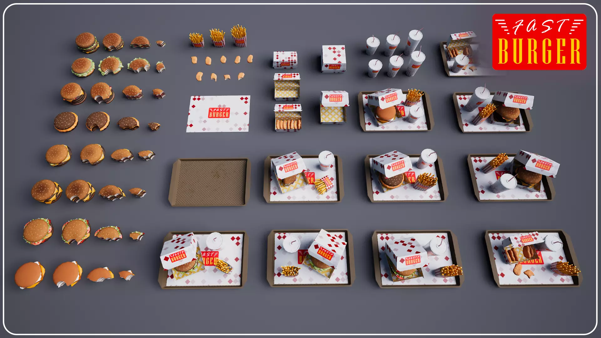 Fast Burger Package Vol 1 3D model_0