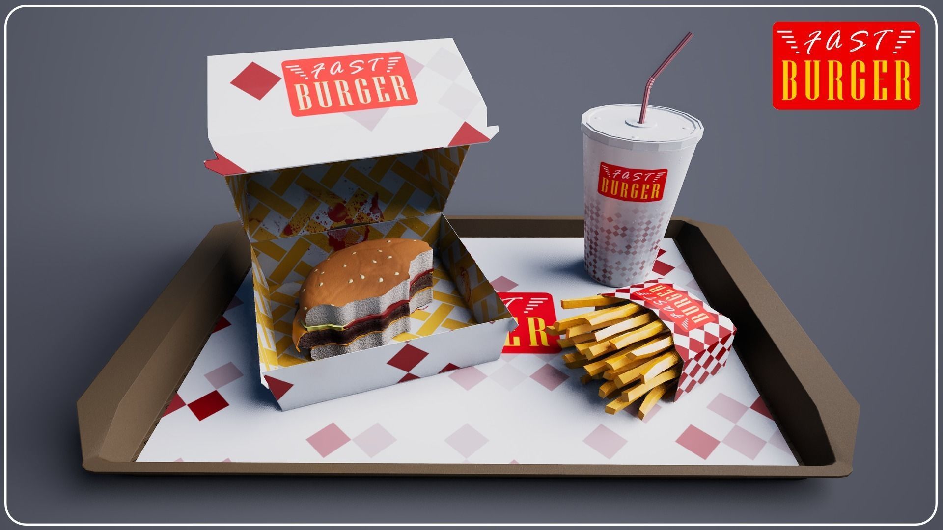 Fast Burger Package Vol 1 3D model_11