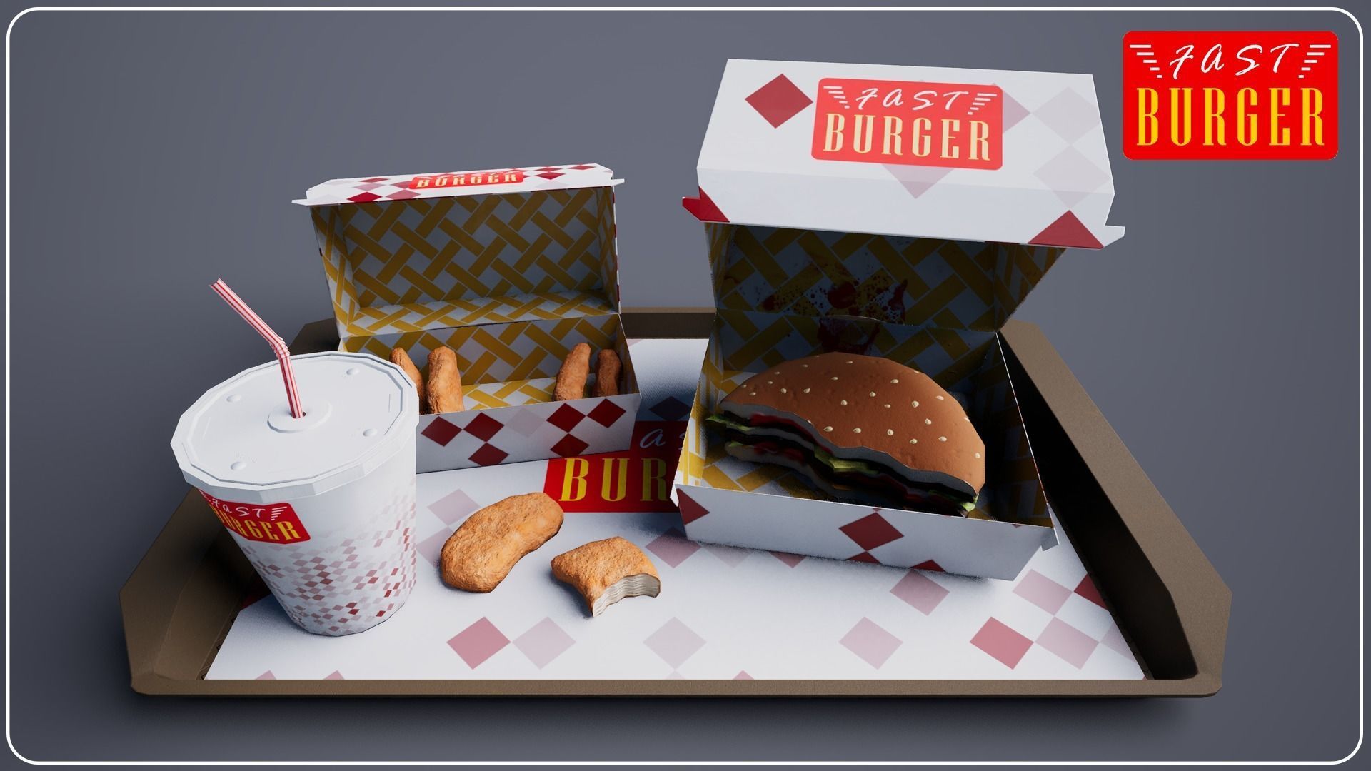 Fast Burger Package Vol 1 3D model_16