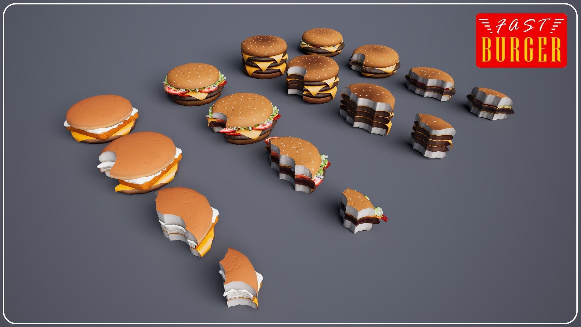 Fast Burger Package Vol 1 3D model_2