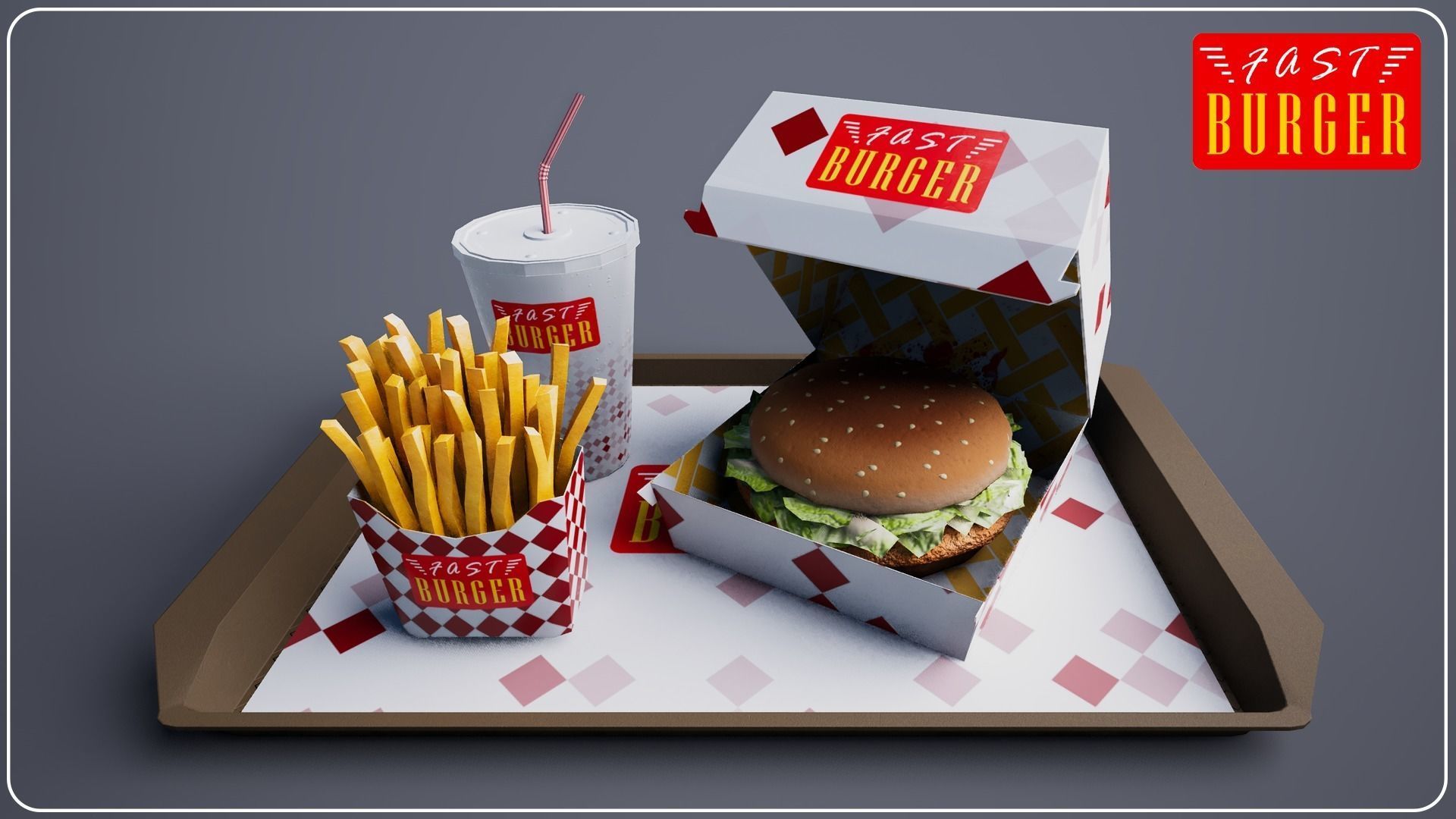 Fast Burger Package Vol 1 3D model_8