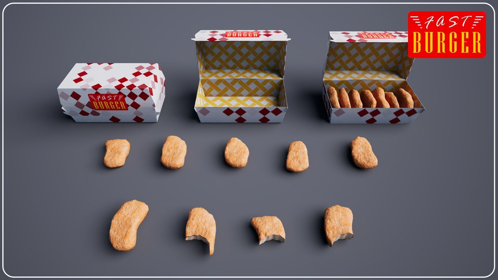 Fast Burger Package Vol 1 3D model_5