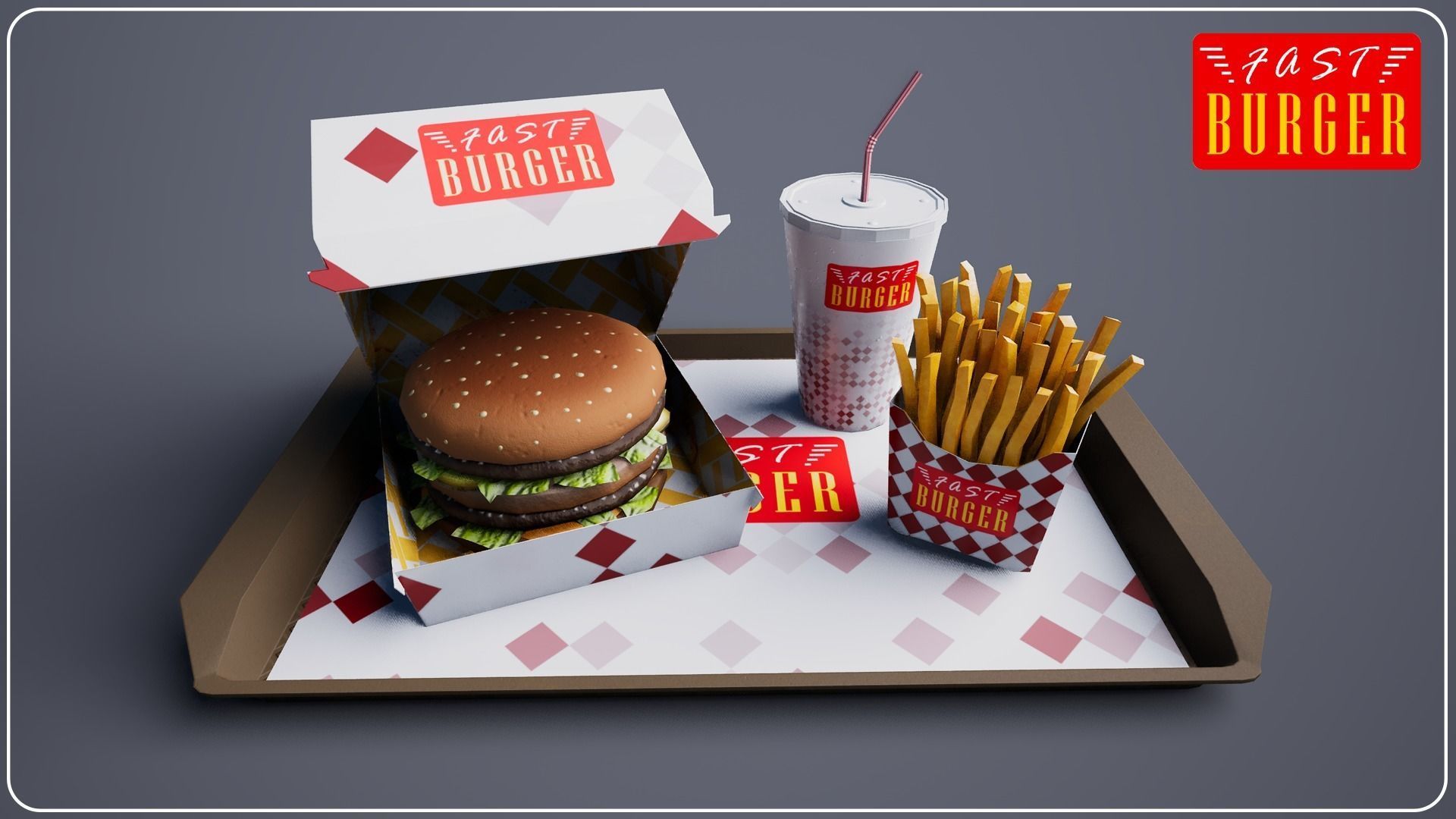 Fast Burger Package Vol 1 3D model_7