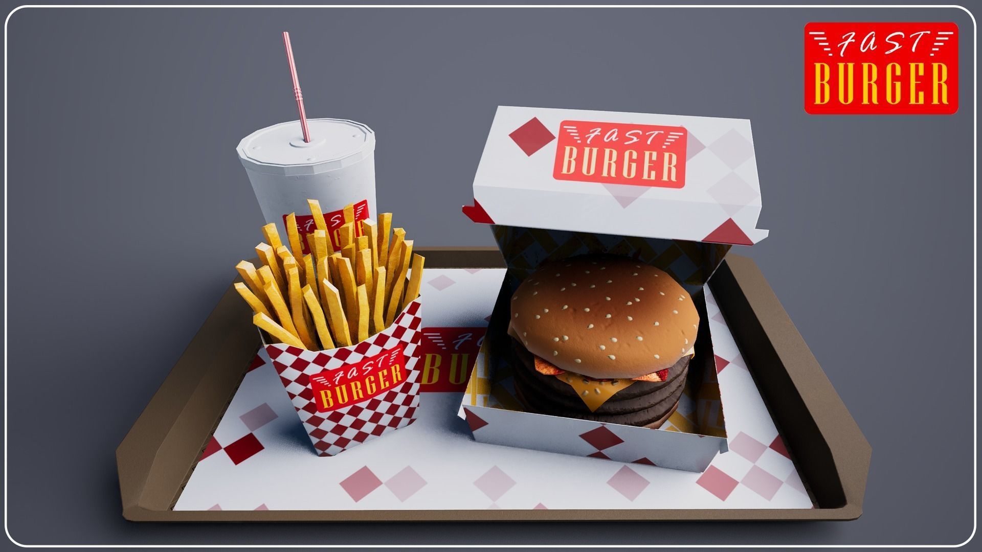 Fast Burger Package Vol 1 3D model_15
