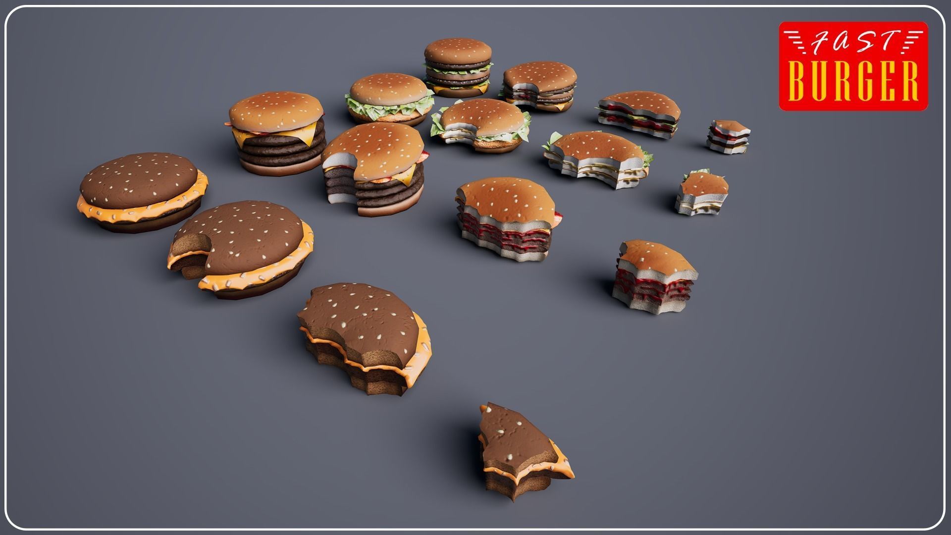 Fast Burger Package Vol 1 3D model_3