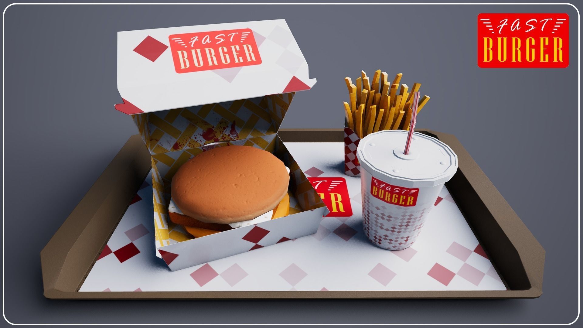 Fast Burger Package Vol 1 3D model_14