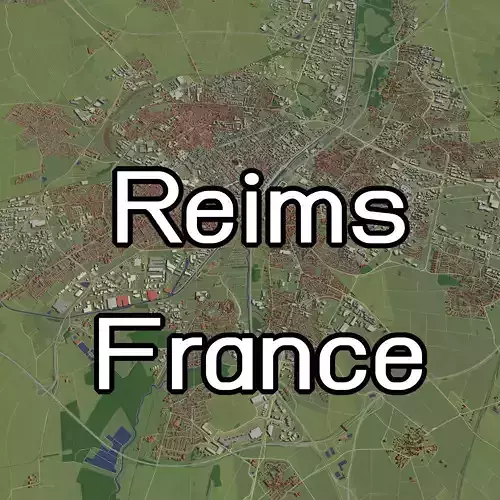 Reims France - city and urban 3D model