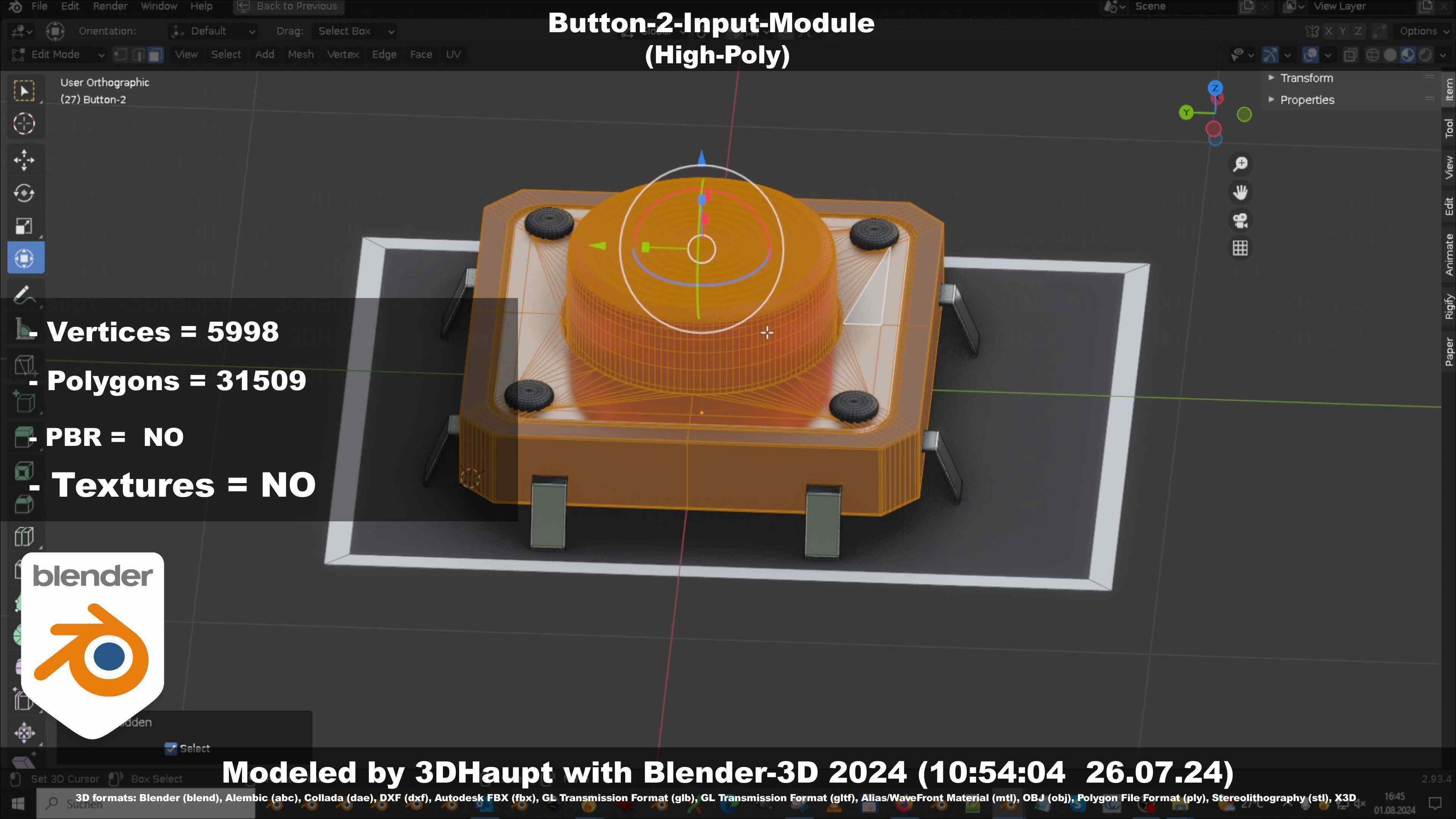 Button-2-Input-Module 3D model_30