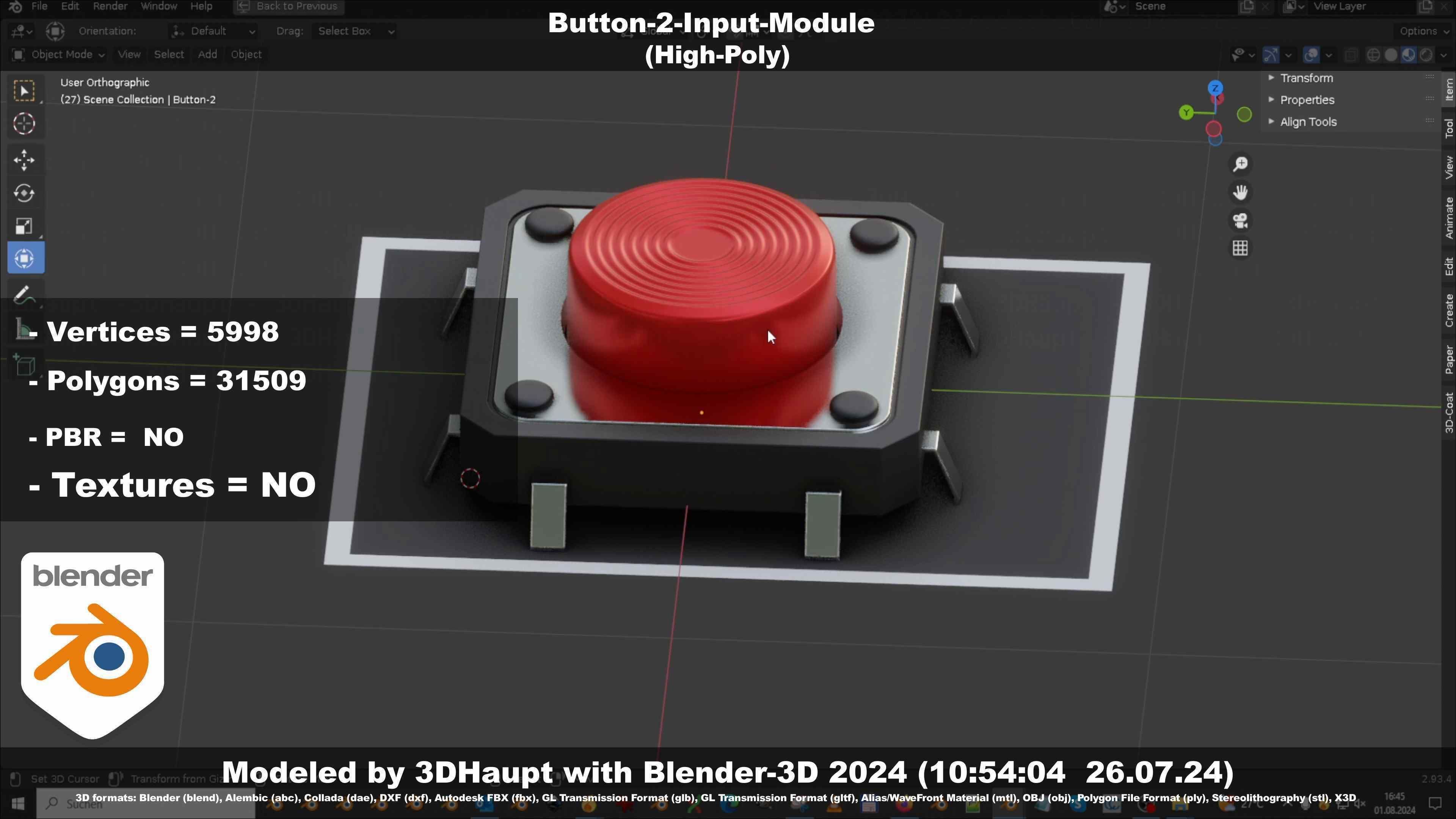 Button-2-Input-Module 3D model_91