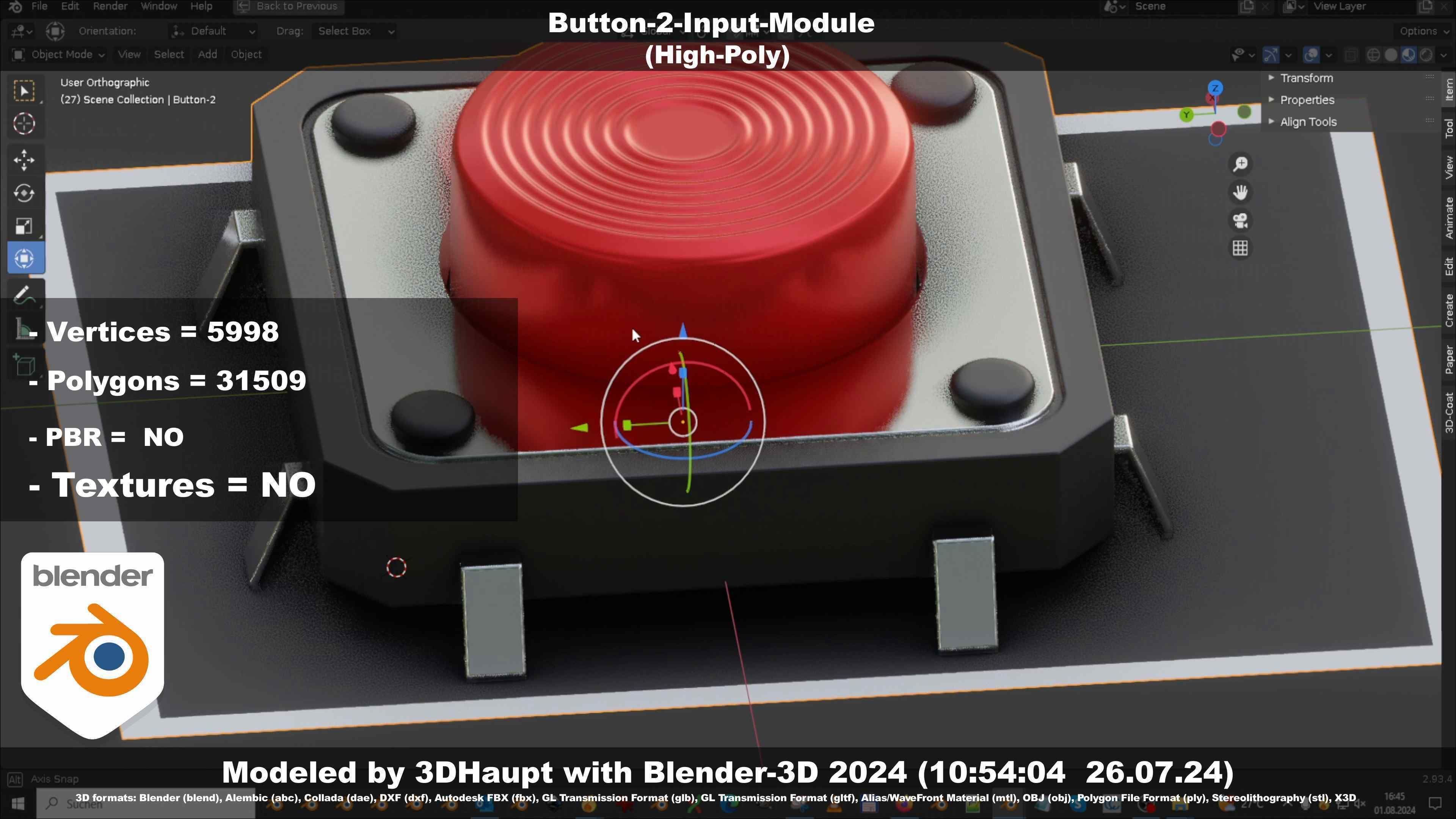 Button-2-Input-Module 3D model_100