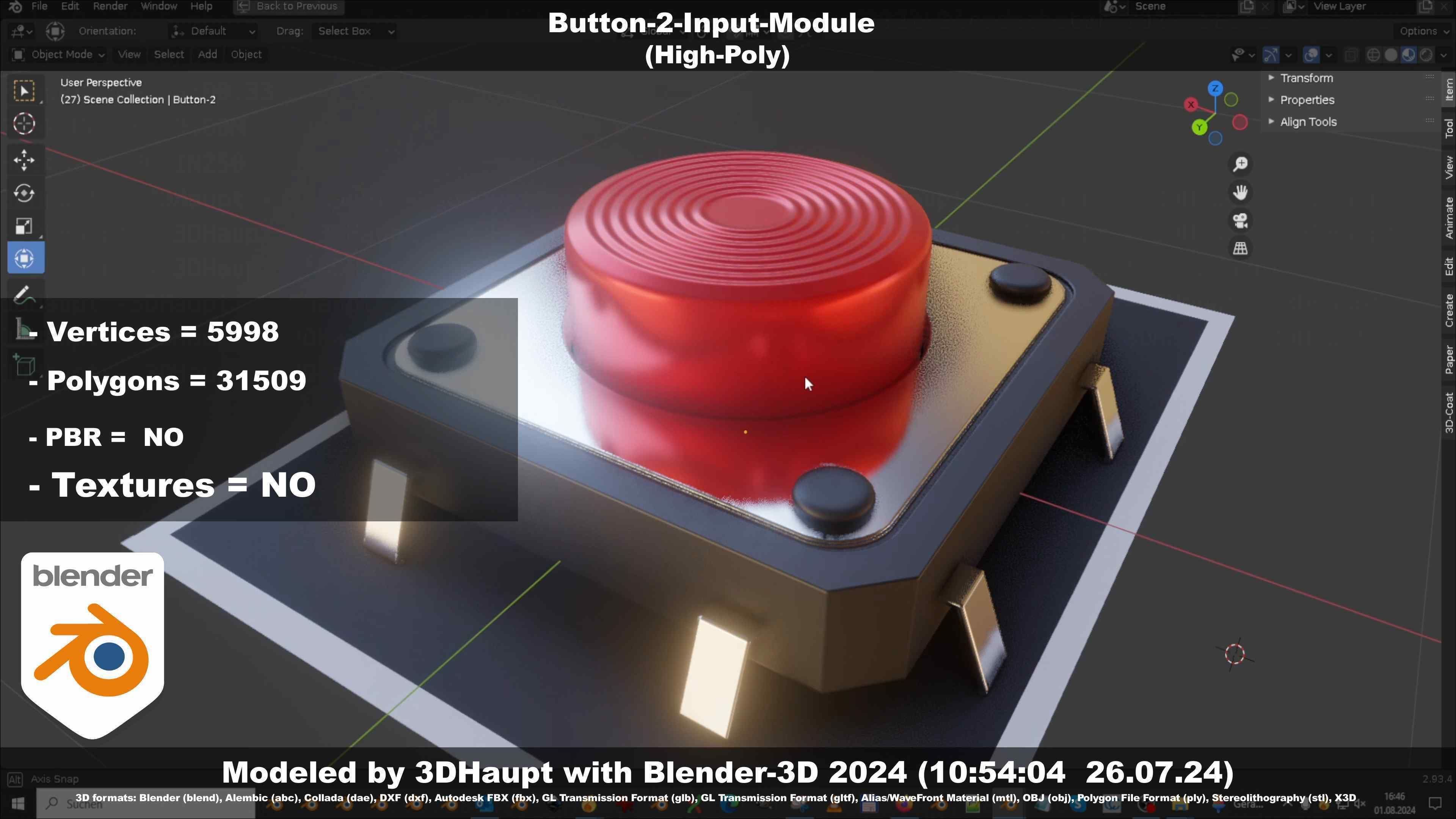 Button-2-Input-Module 3D model_44