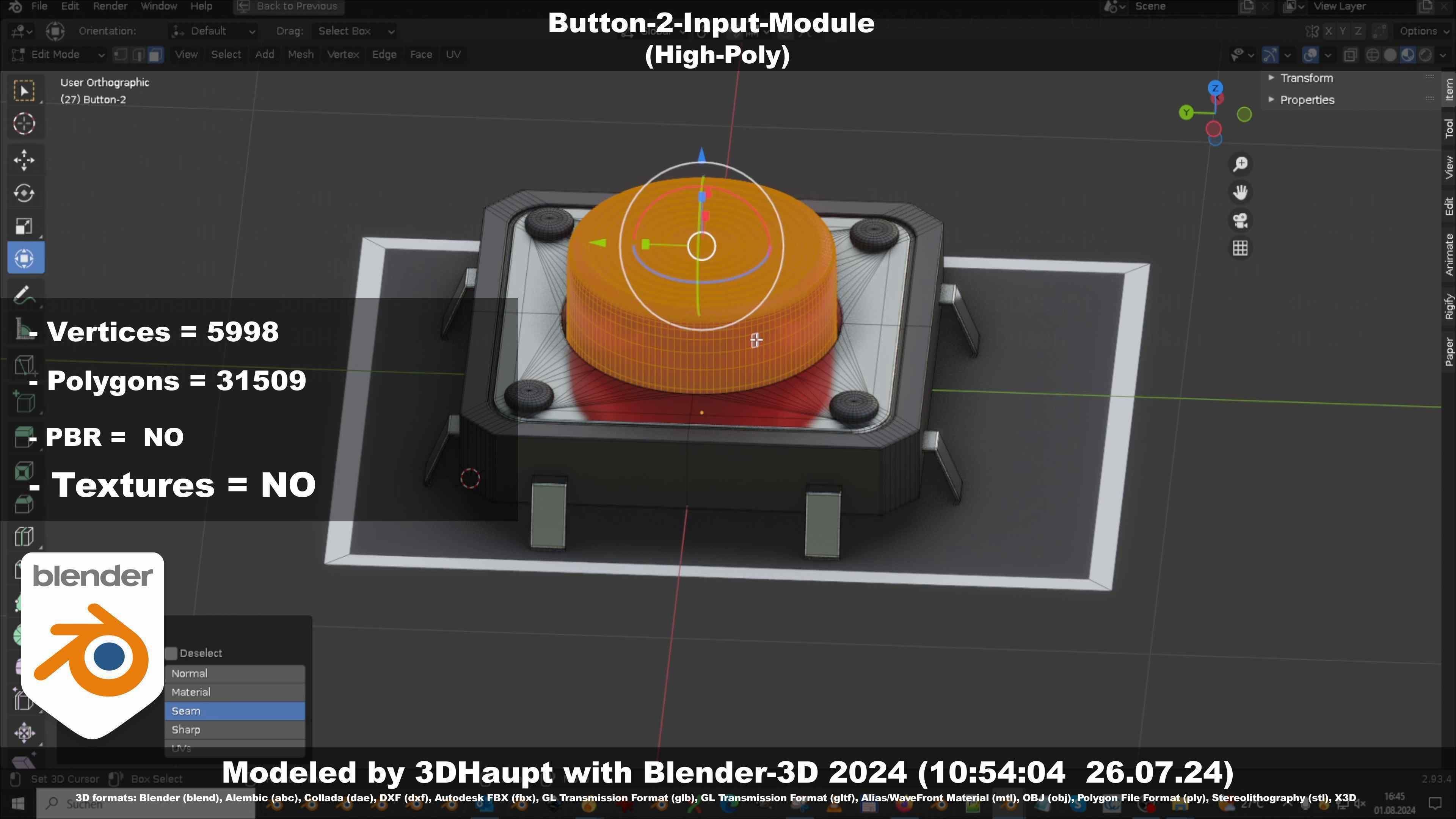 Button-2-Input-Module 3D model_95