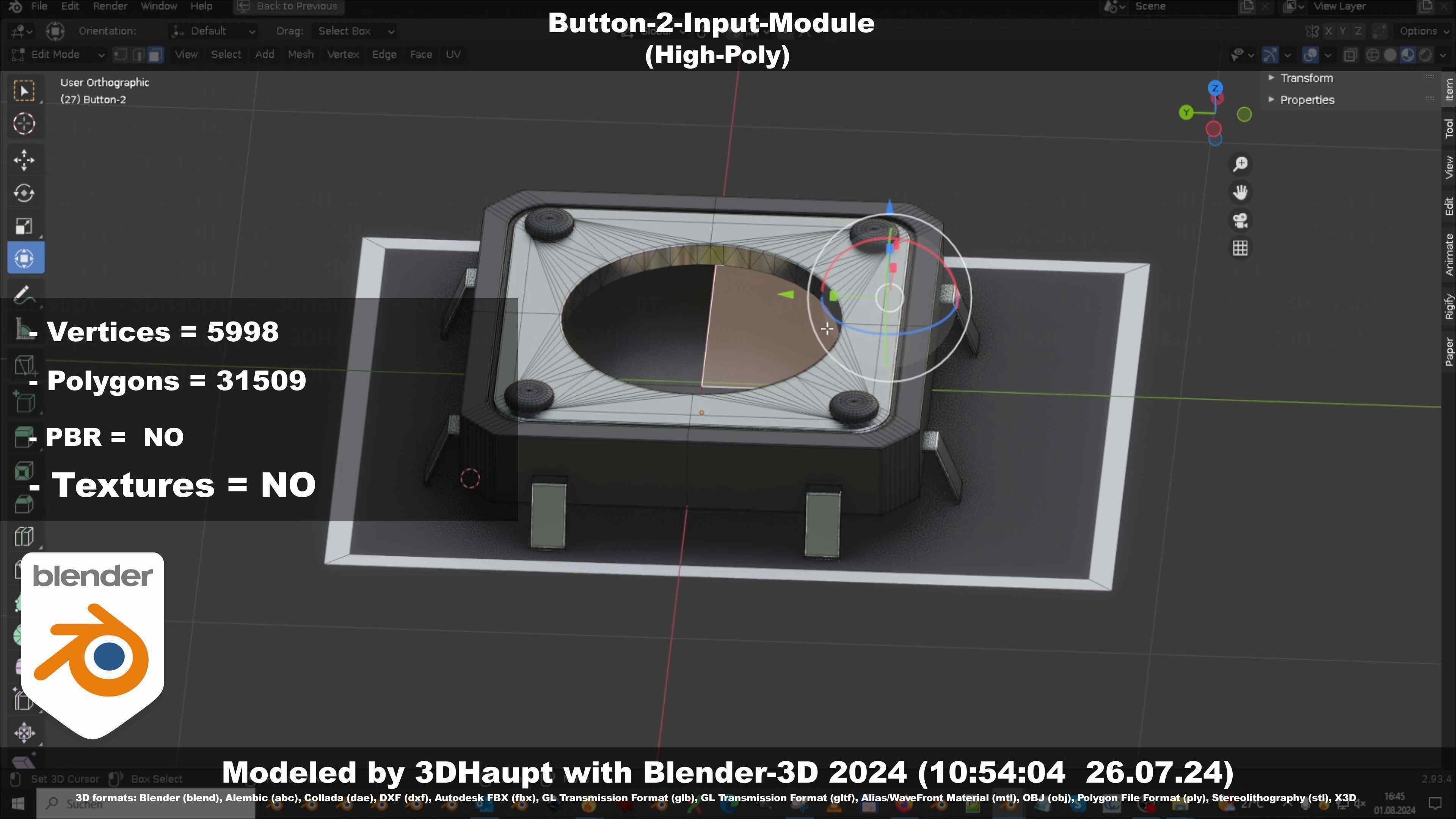 Button-2-Input-Module 3D model_78