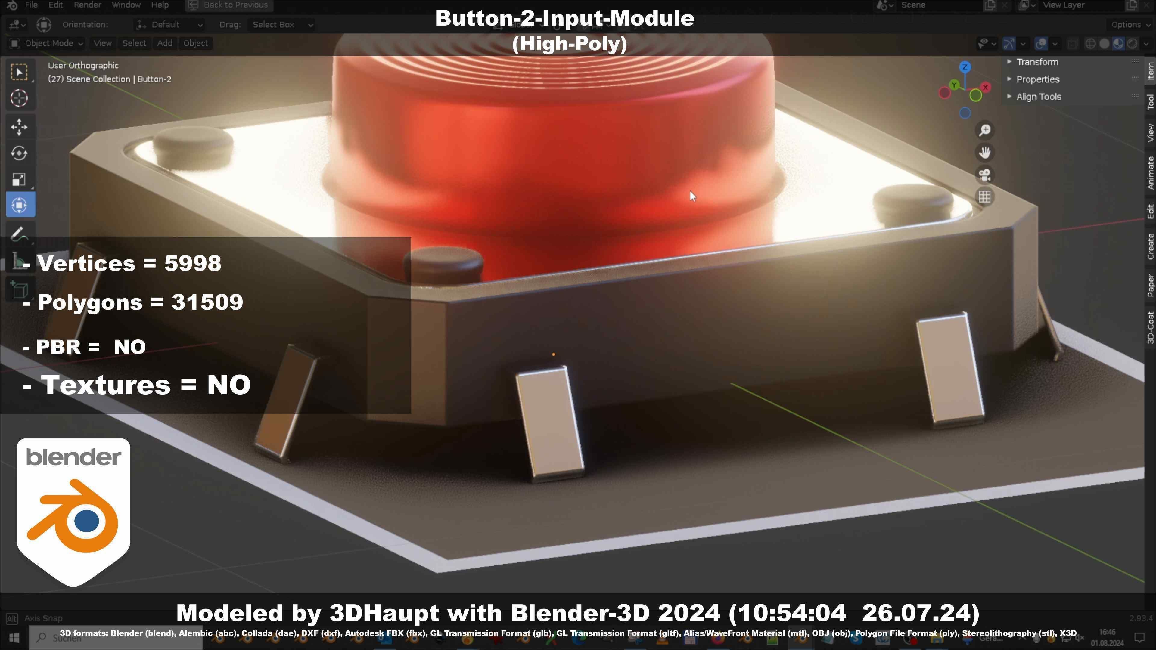 Button-2-Input-Module 3D model_45