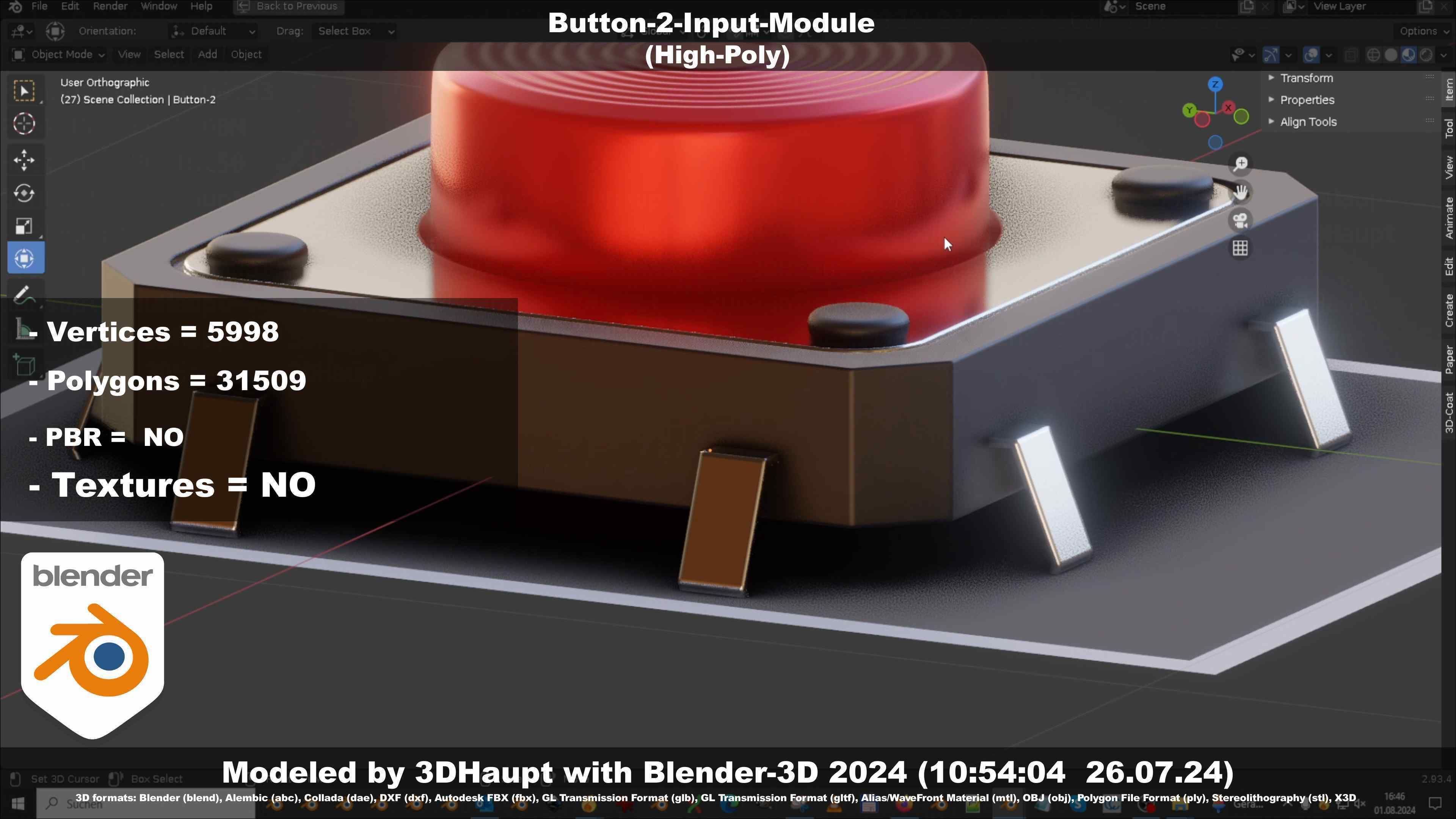 Button-2-Input-Module 3D model_77