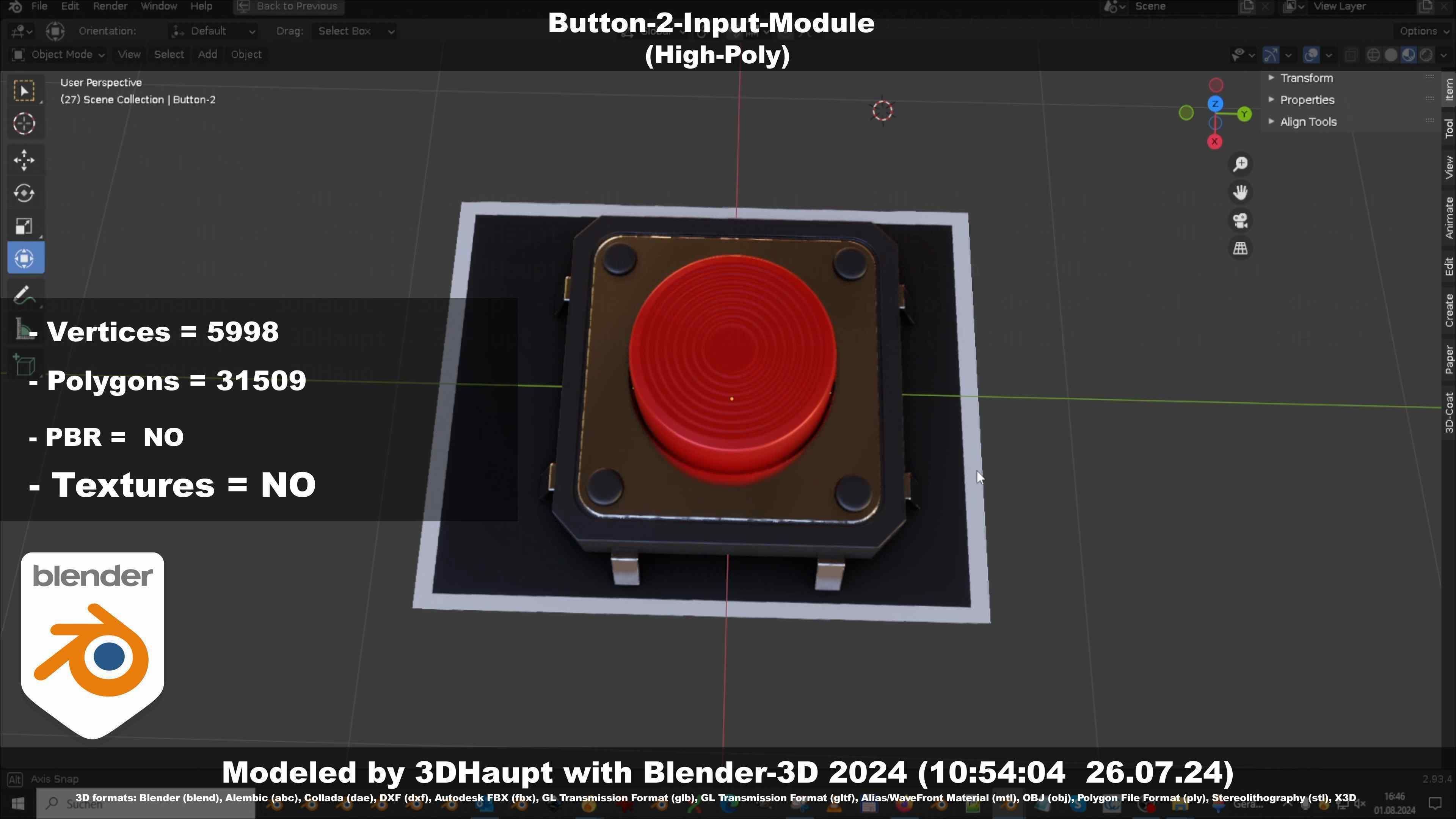 Button-2-Input-Module 3D model_66