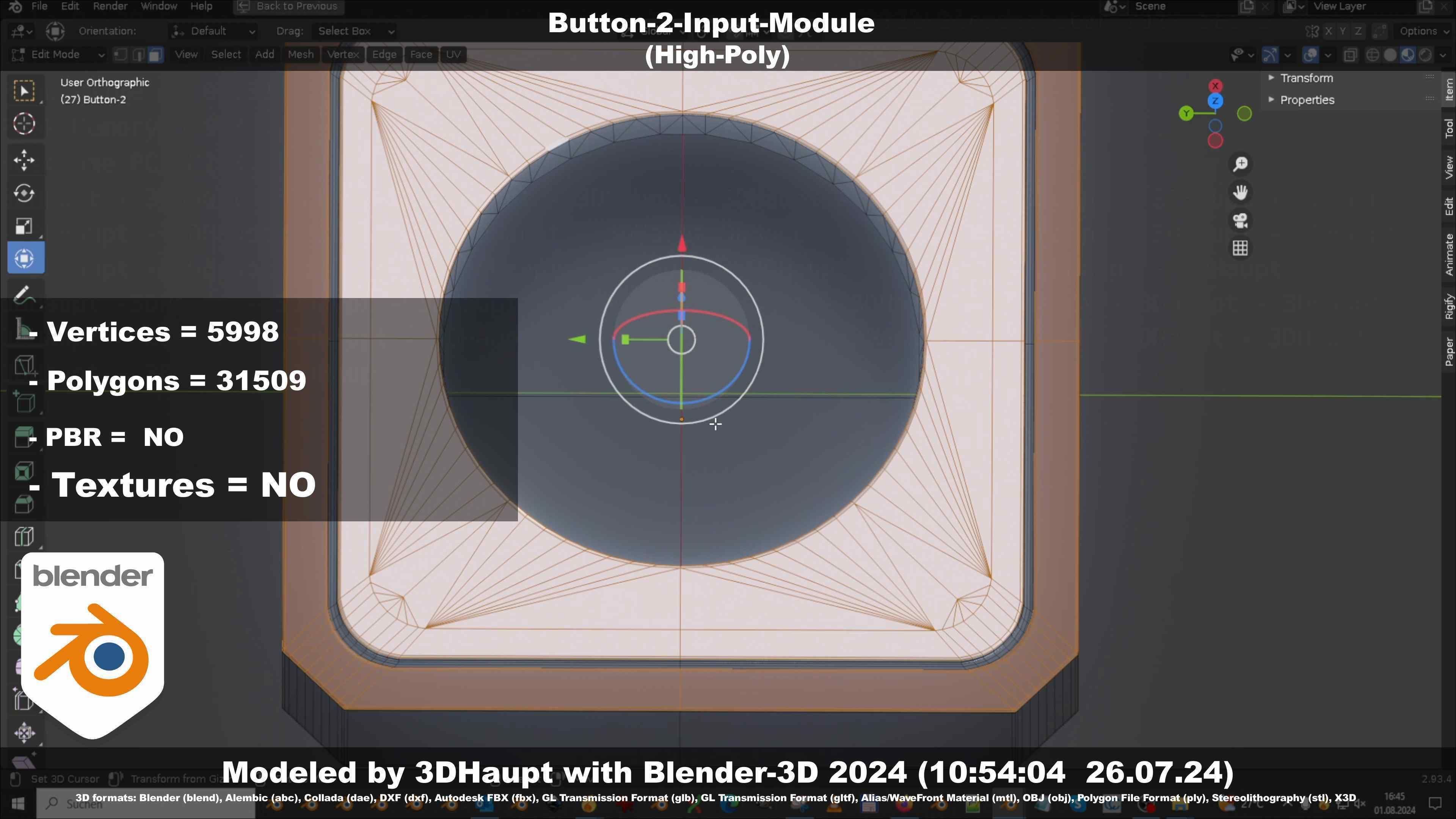 Button-2-Input-Module 3D model_99