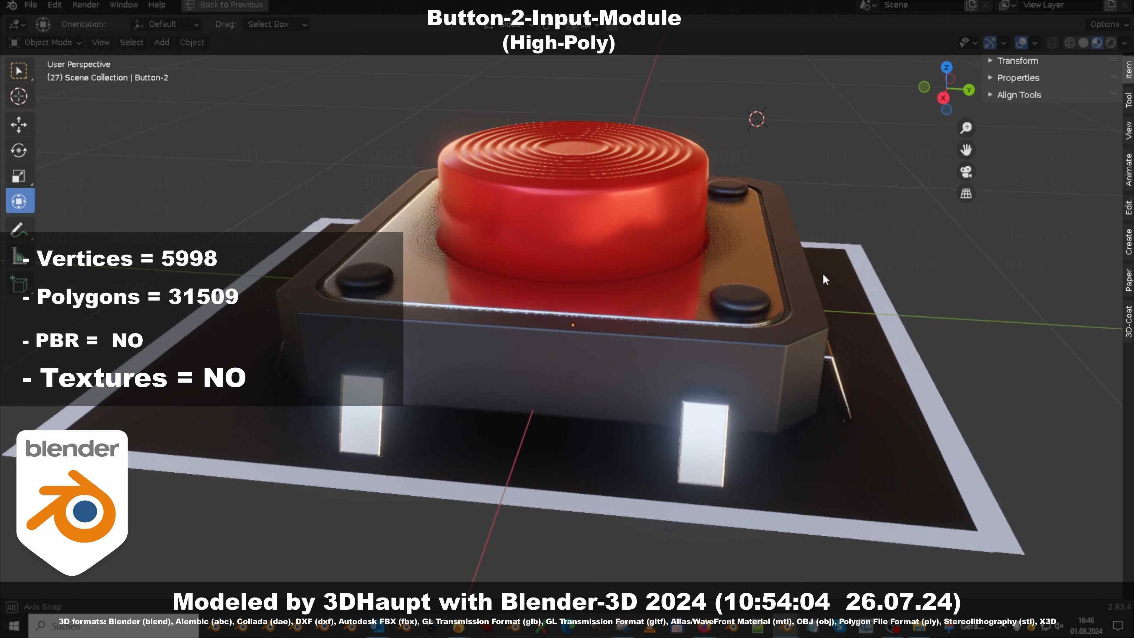 Button-2-Input-Module 3D model_69