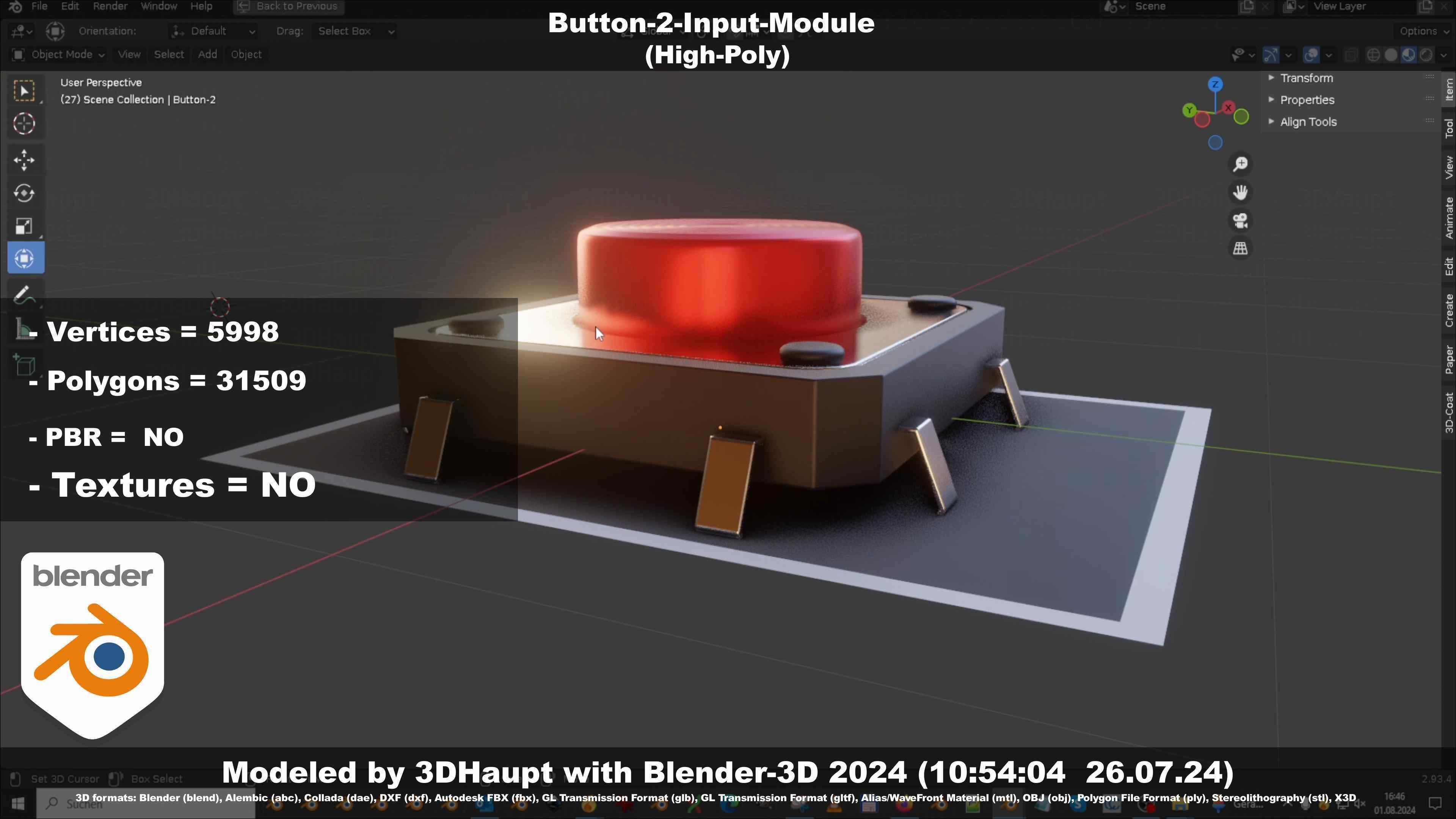 Button-2-Input-Module 3D model_76