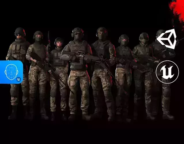 Rapid Fire Military Collection - Modular Army Characters 