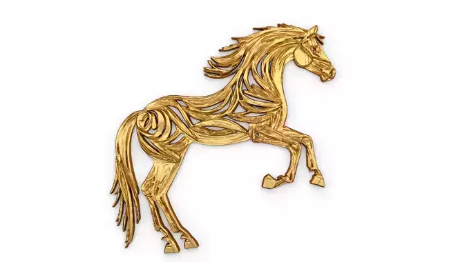 decor set wall panel horse relief mural CNC 09