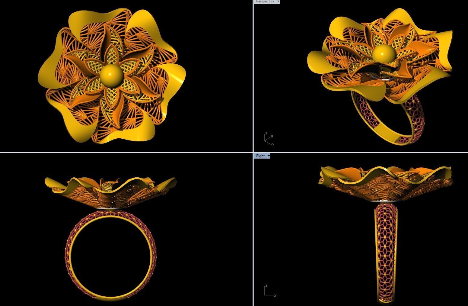 10 Fusion Jali Ring collection 3D print model_7