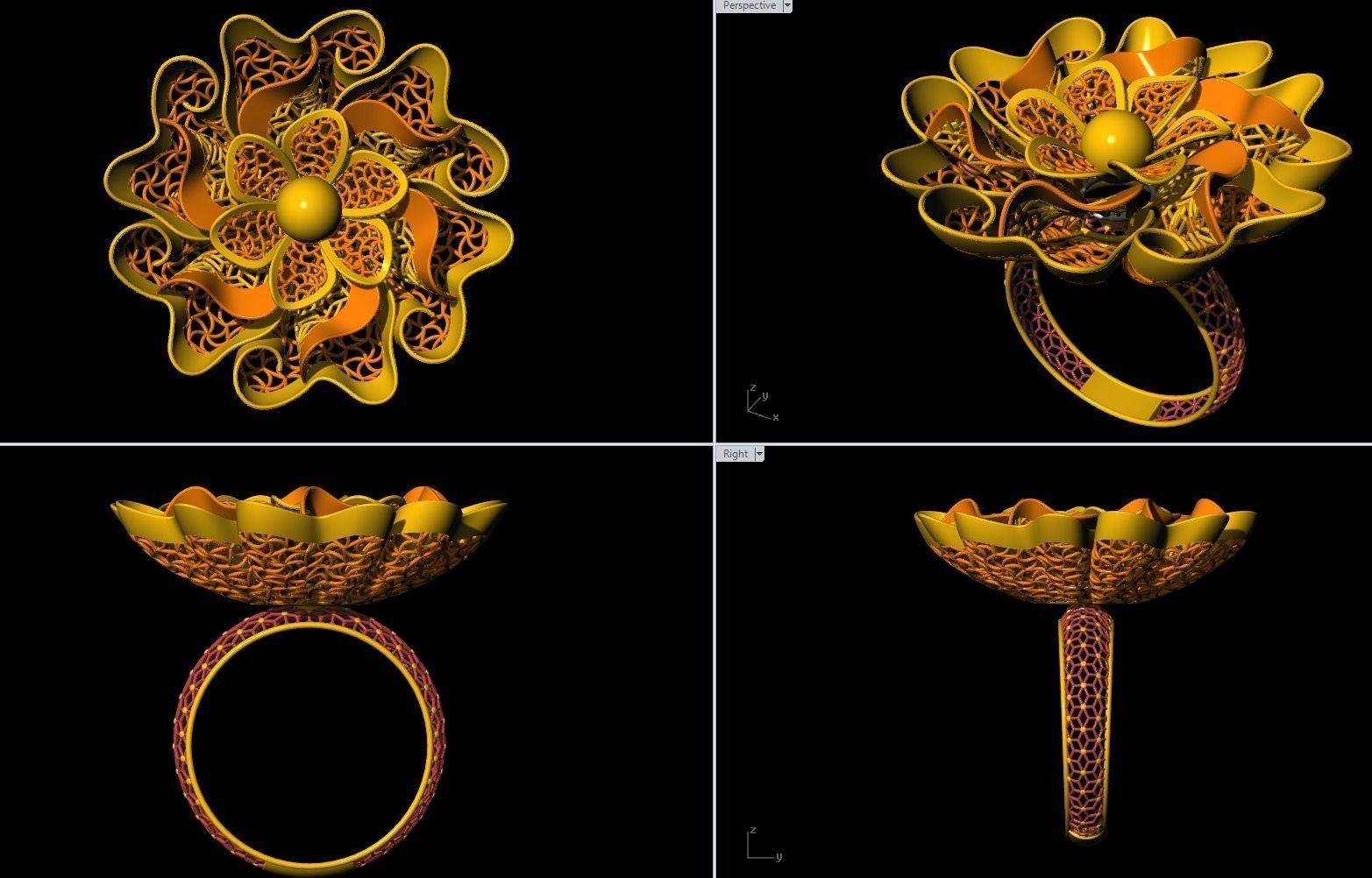 10 Fusion Jali Ring collection 3D print model_8